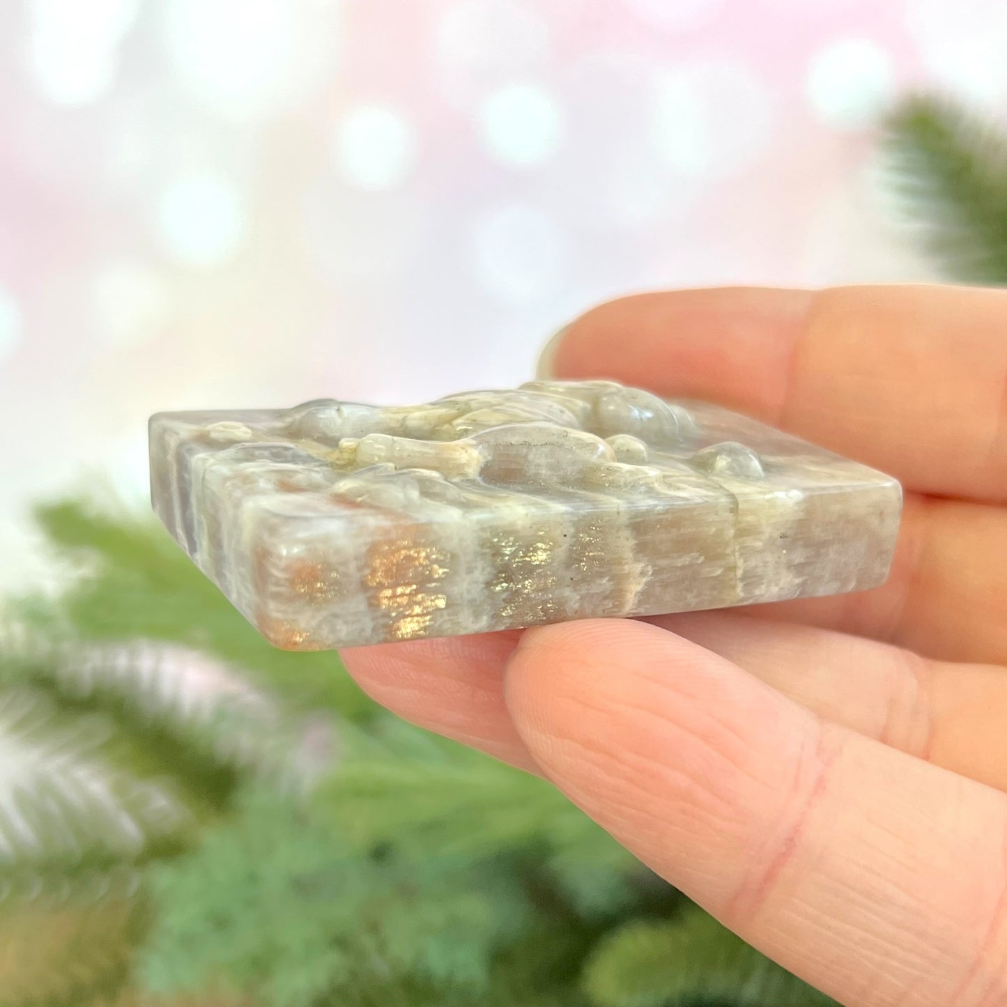 Belomorite Aries Carved Crystal Cabochon