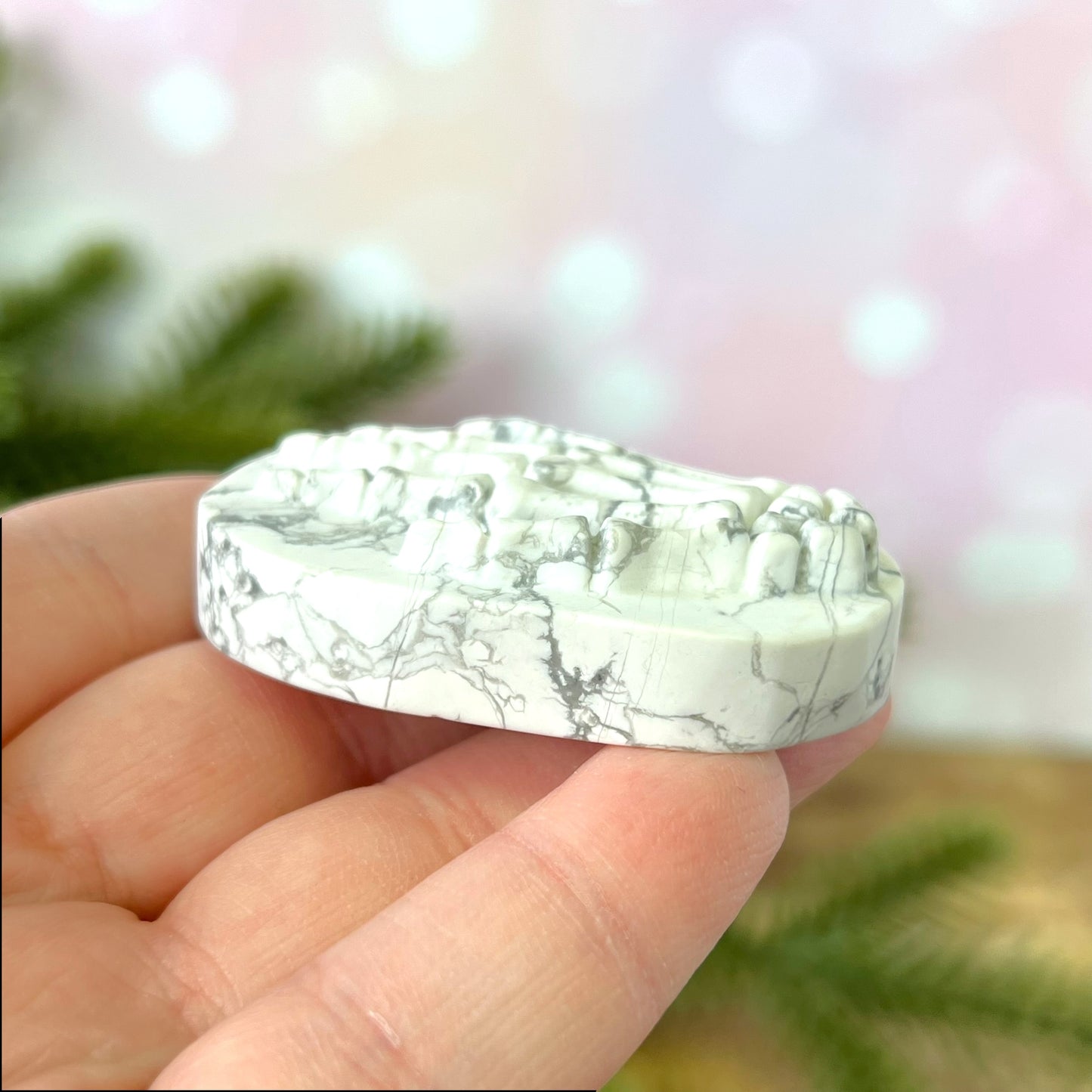 Magnesite Skeleton Hand Carved Crystal Cabochon