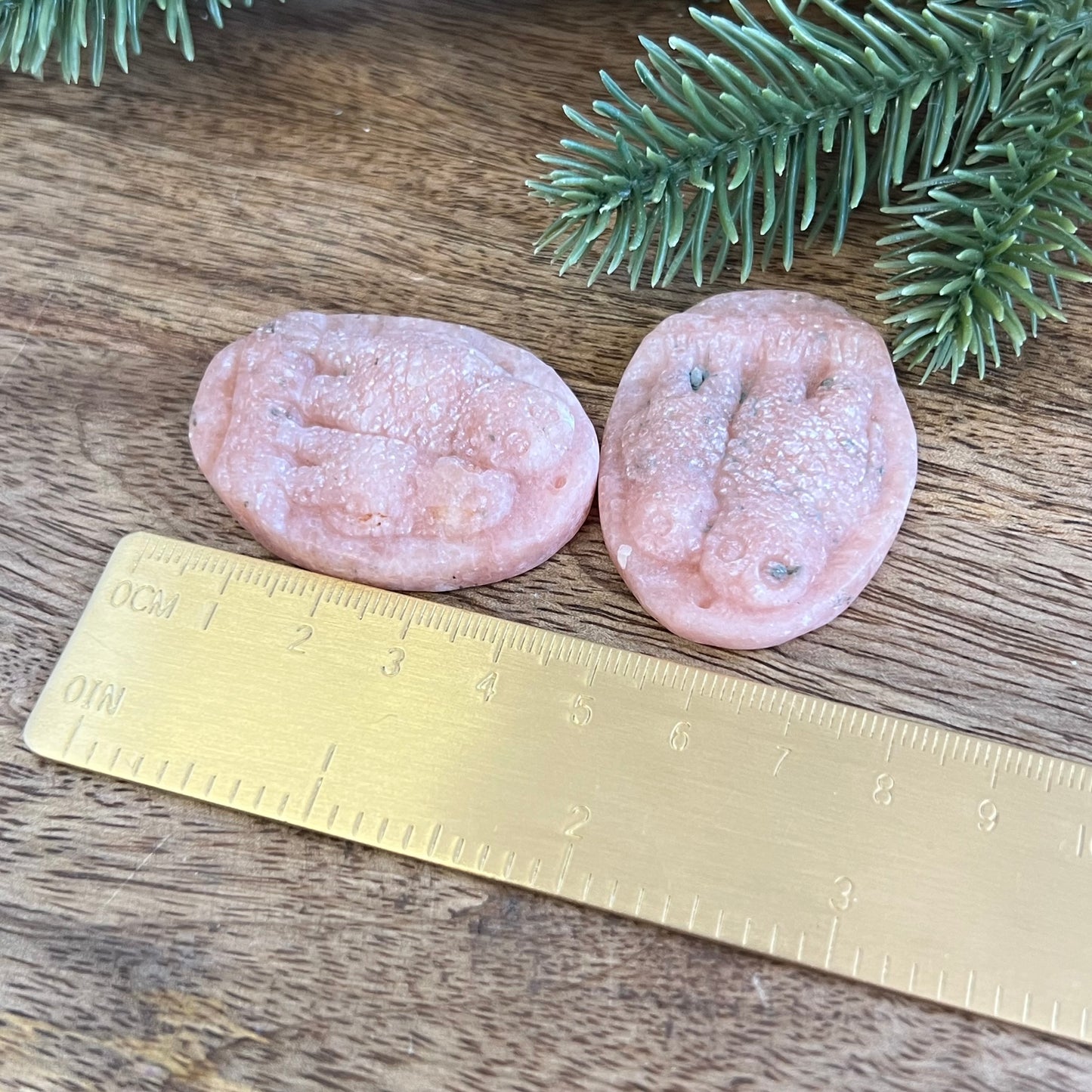 Orange Calcite Owl Oval Carved Crystal Cabochon