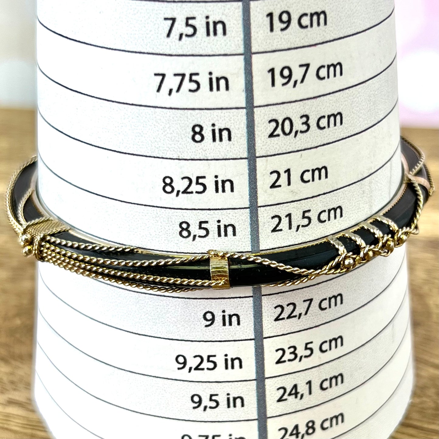 Vintage Colorful Bracelet Stack in Gold Tone with 3 Bangles