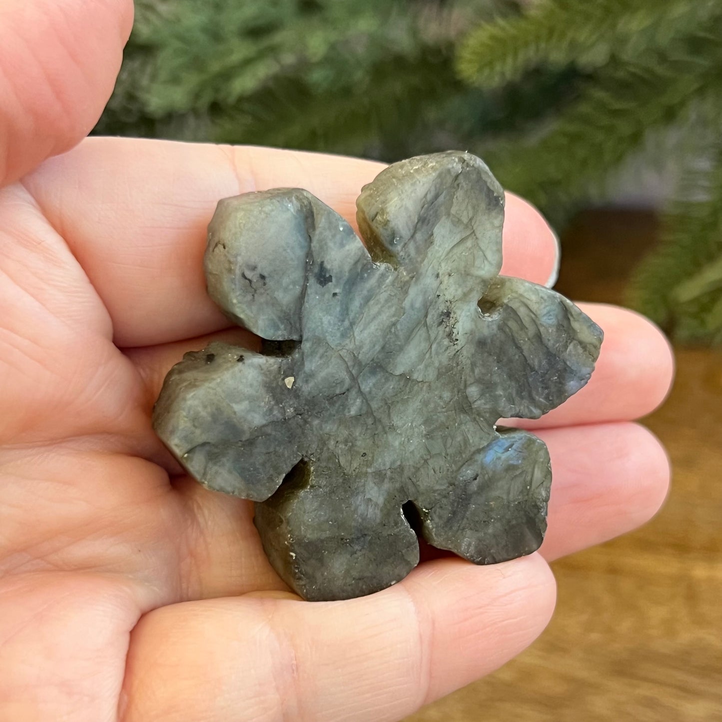 Snowflake Labradorite Crystal Carved Cabochon