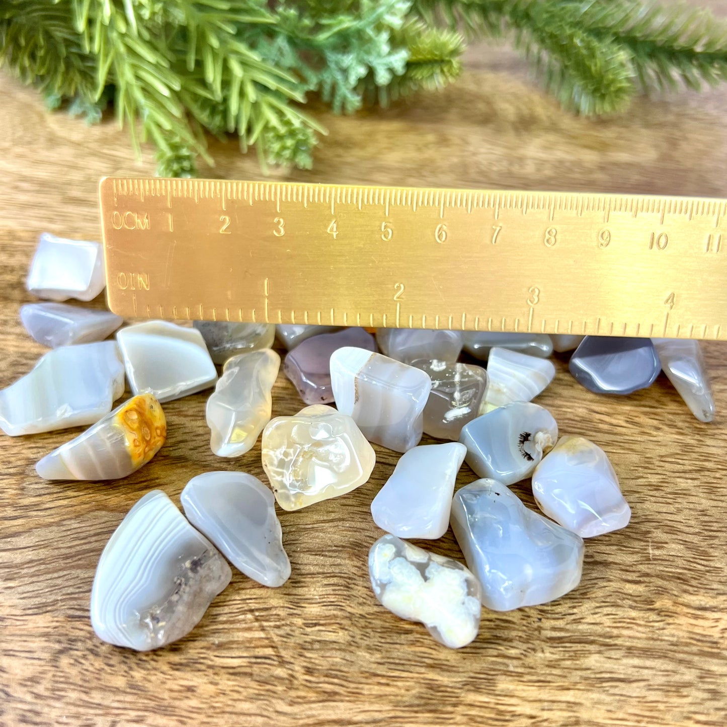 Gray Agate Tumbled Crystal - Multiple Sizes Available