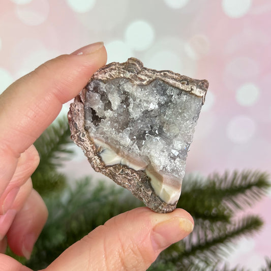Red Quartz & Agate Geode Crystal Piece
