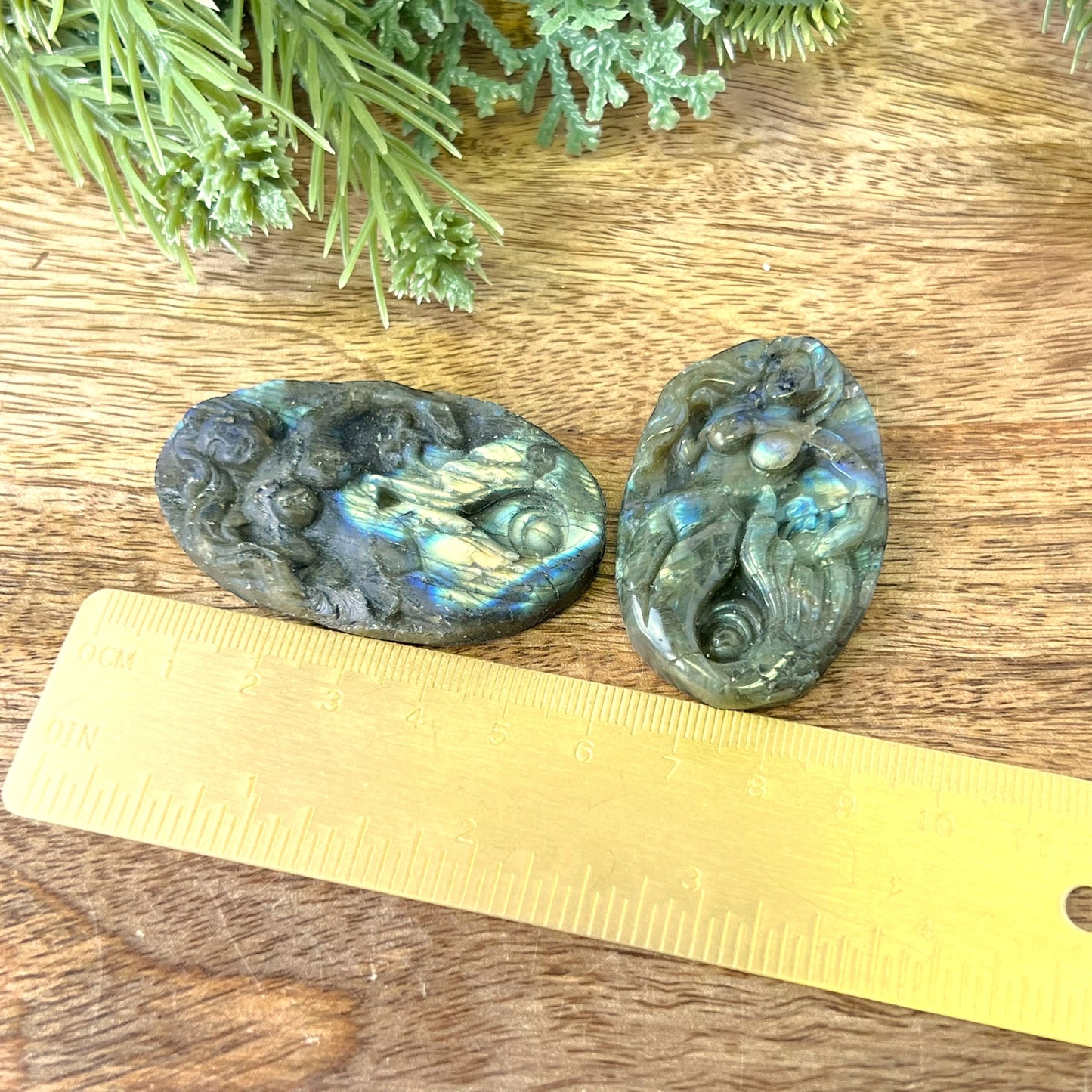 Labradorite Mermaid Crystal Carved Cabochon