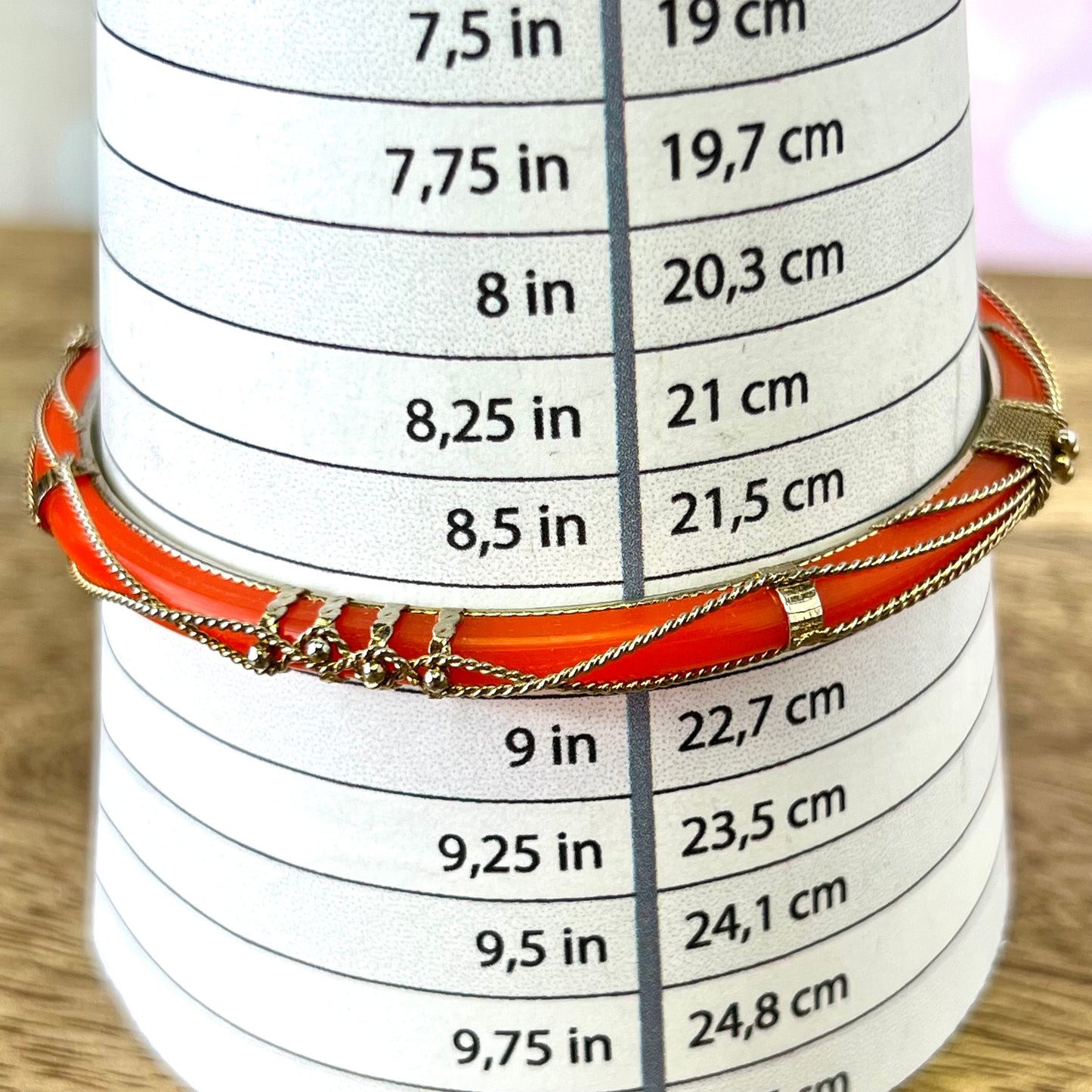 Vintage Colorful Bracelet Stack in Gold Tone with 3 Bangles