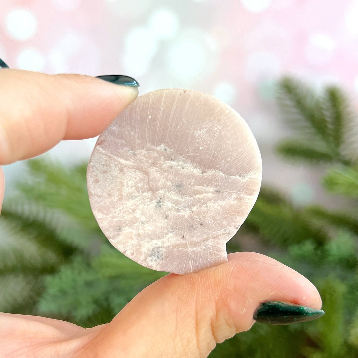 Pink Opal Wolf Carved Crystal Cabochon