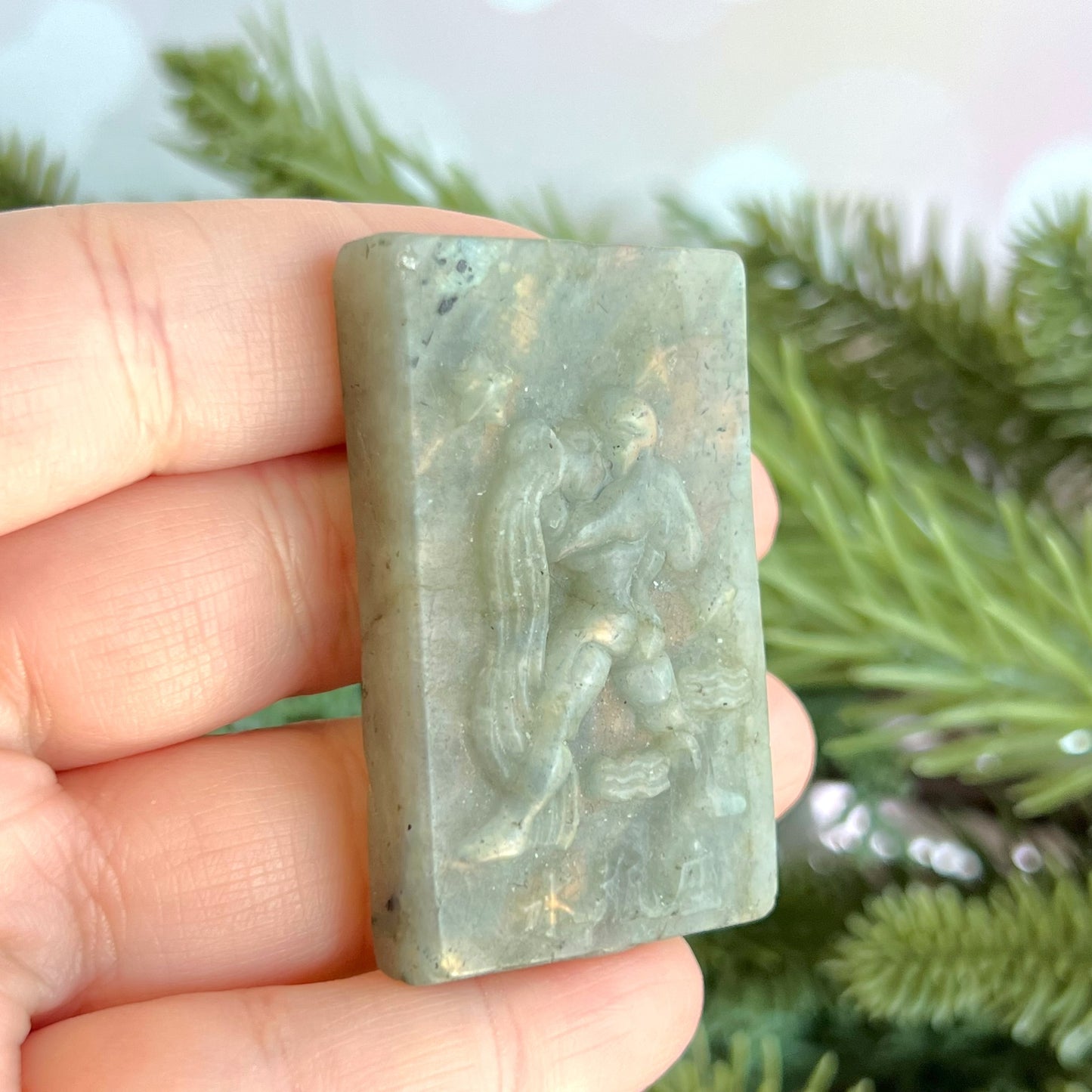 Labradorite Aquarius Carved Cabochon