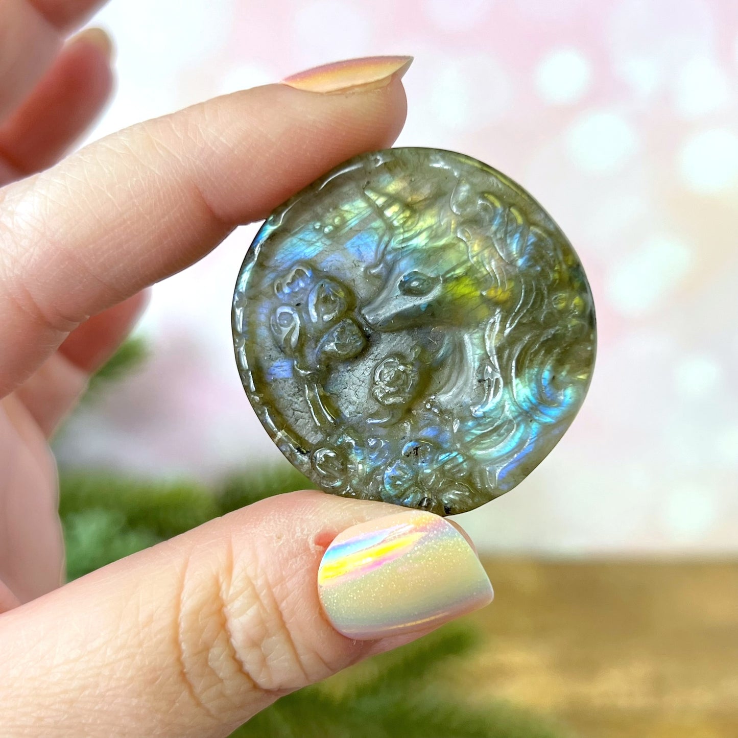 Labradorite Unicorn Carved Cabochon