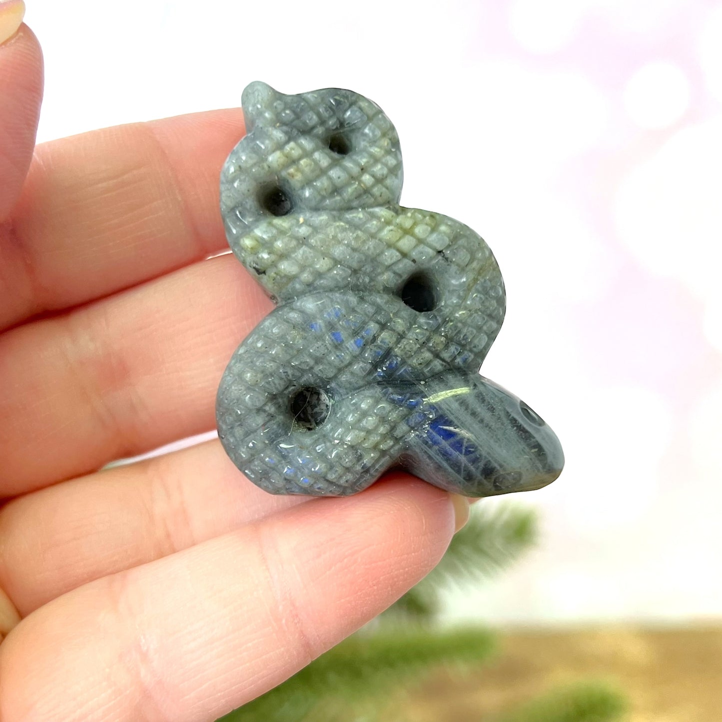Labradorite Snake Carved Cabochon