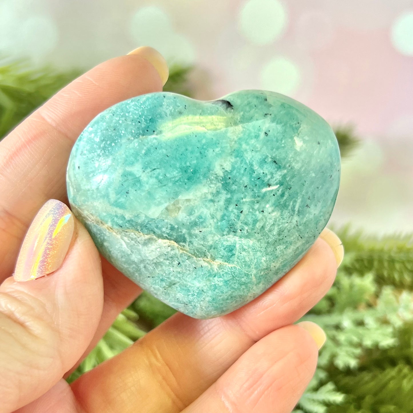 Amazonite Crystal Carved Heart