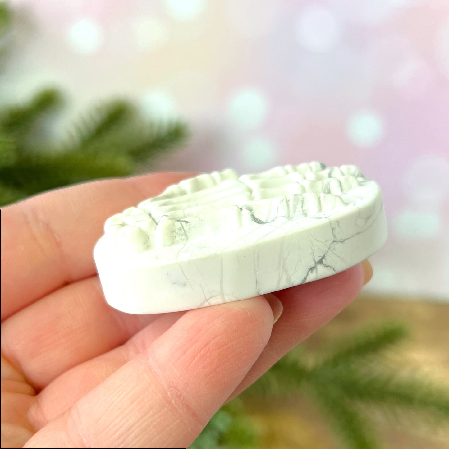 Magnesite Skeleton Hand Carved Crystal Cabochon
