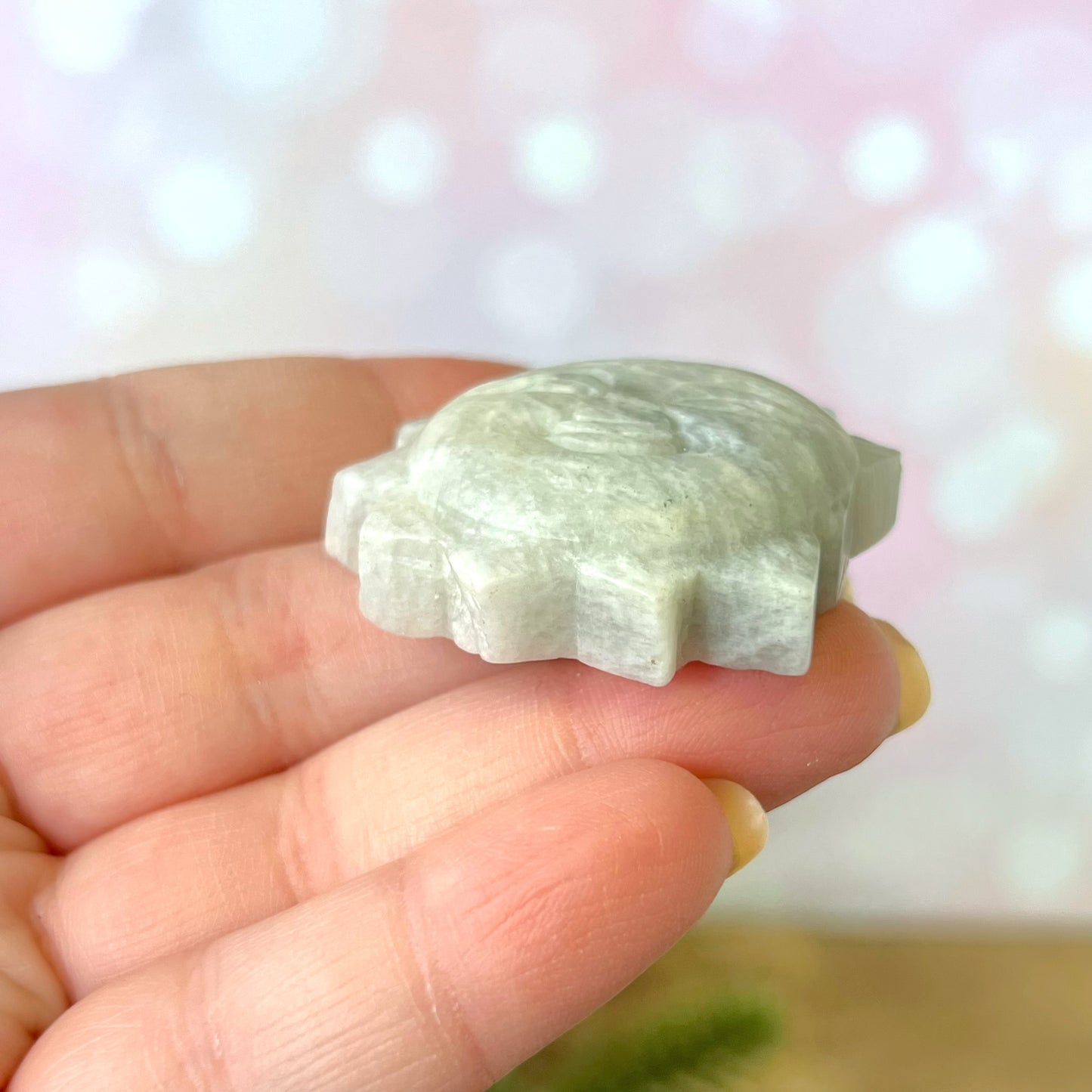 Moonstone Sun Carved Gemstone Cabochon