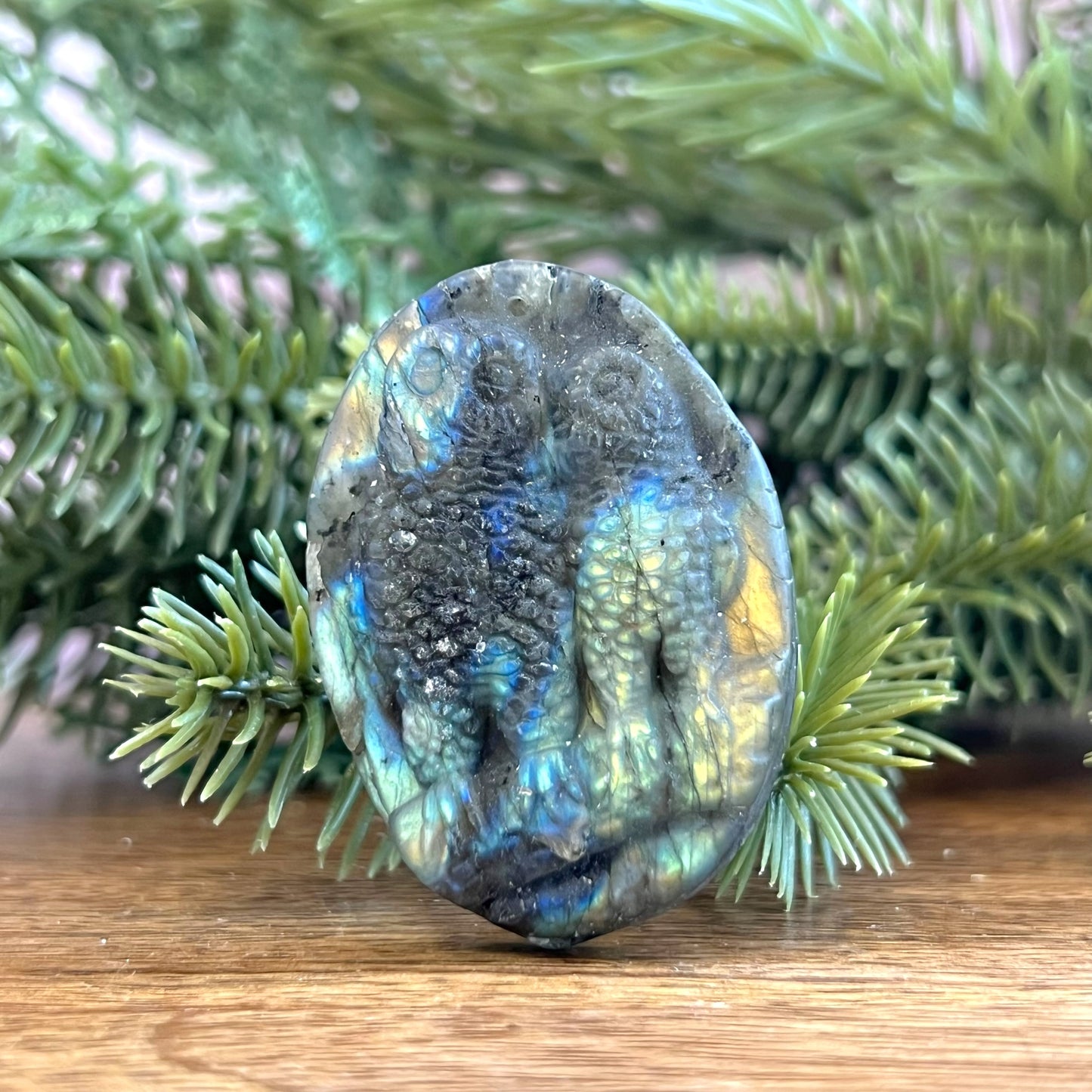 Labradorite Owl Carved Cabochon