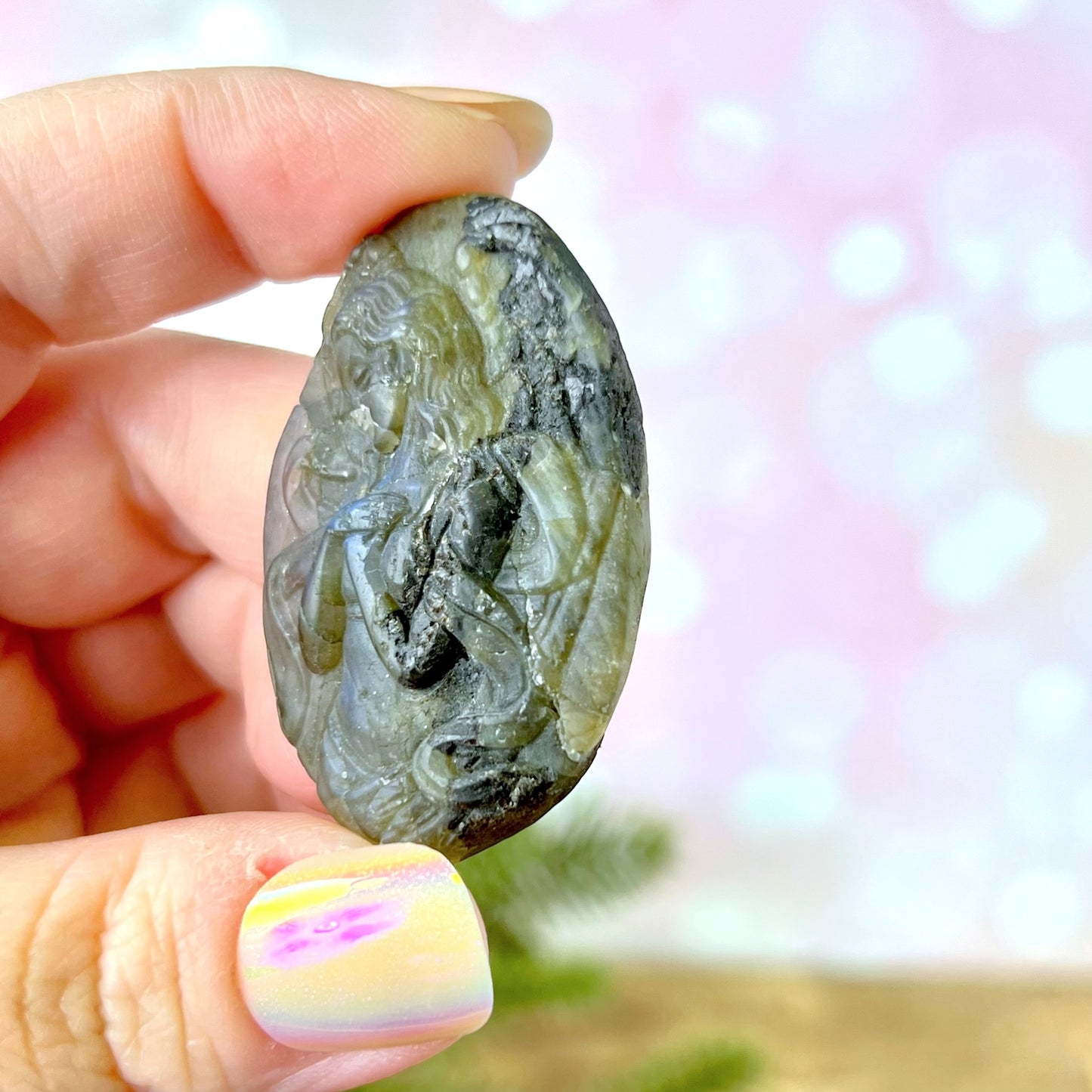 Labradorite Angel Carved Crystal Cabochon