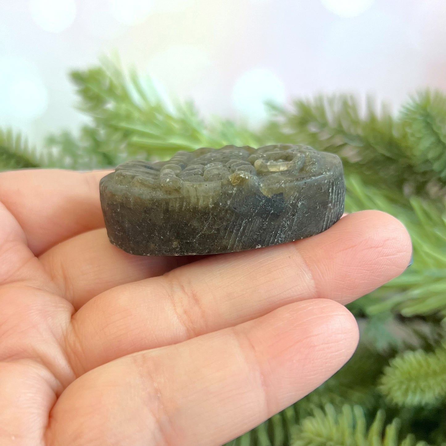Labradorite Owl Carved Cabochon