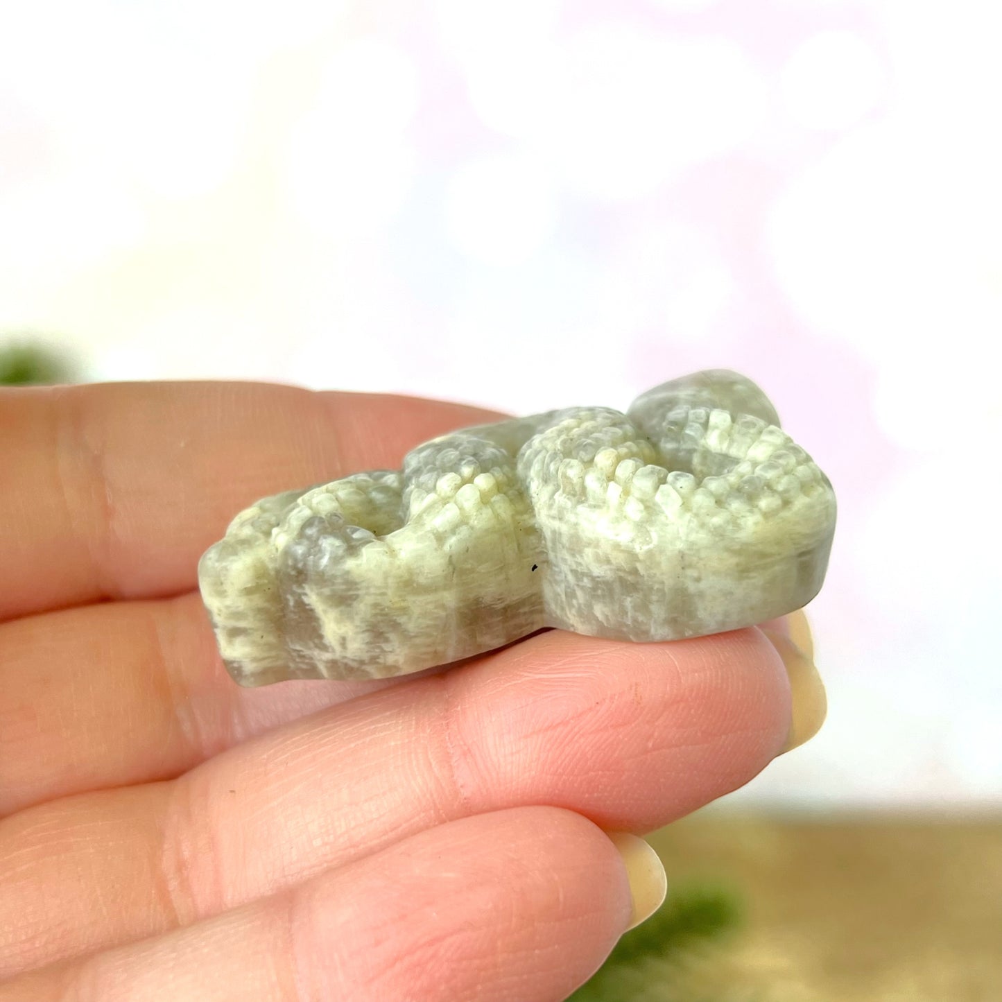 Belomorite Snake Carved Crystal Cabochon