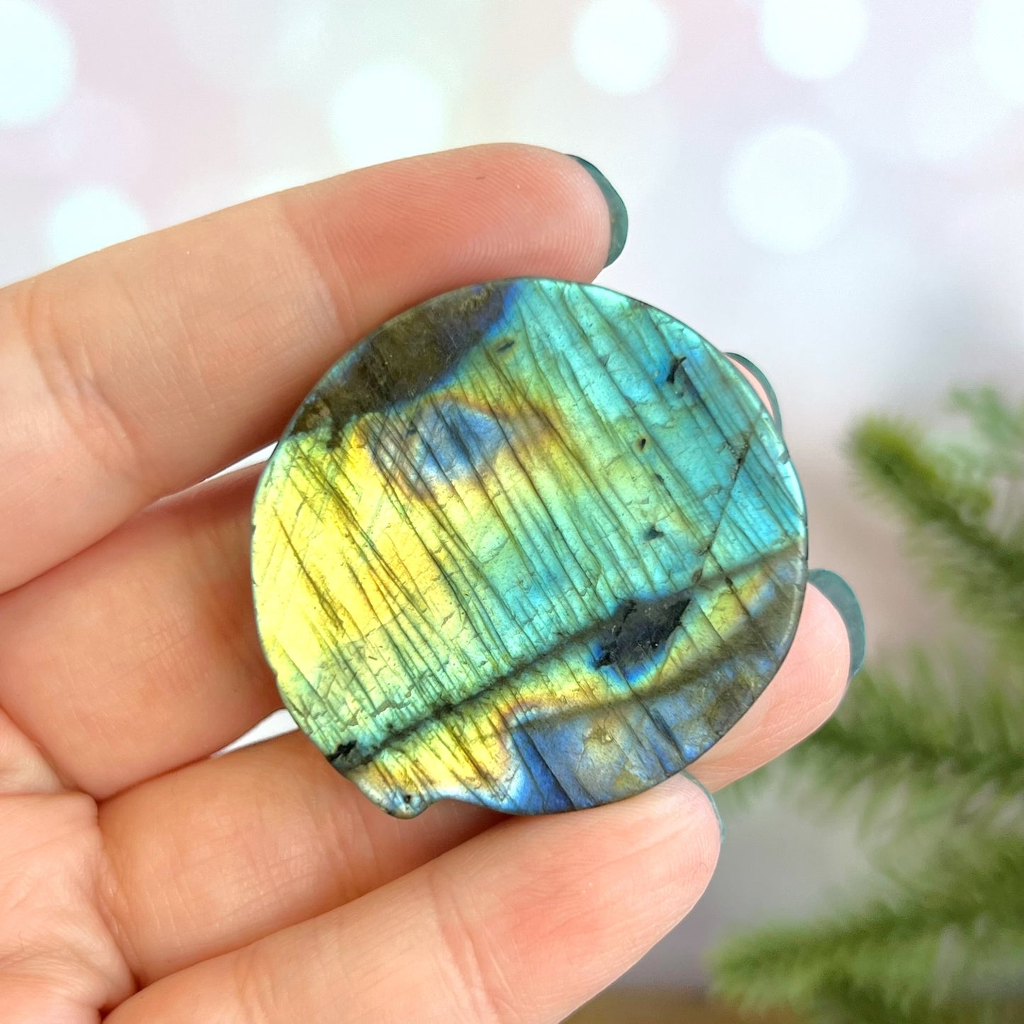 Labradorite Wolf Carved Crystal Cabochon