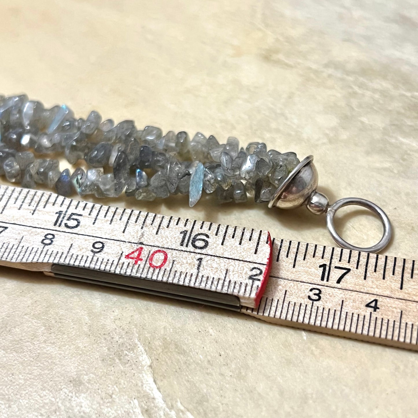 Ultra Flashy Labradorite Chip Bead Necklace