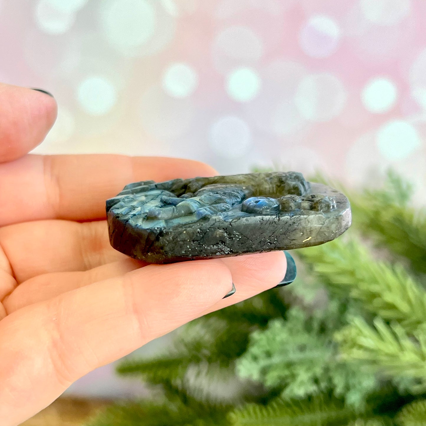 Labradorite Tiger Carved Crystal Cabochon