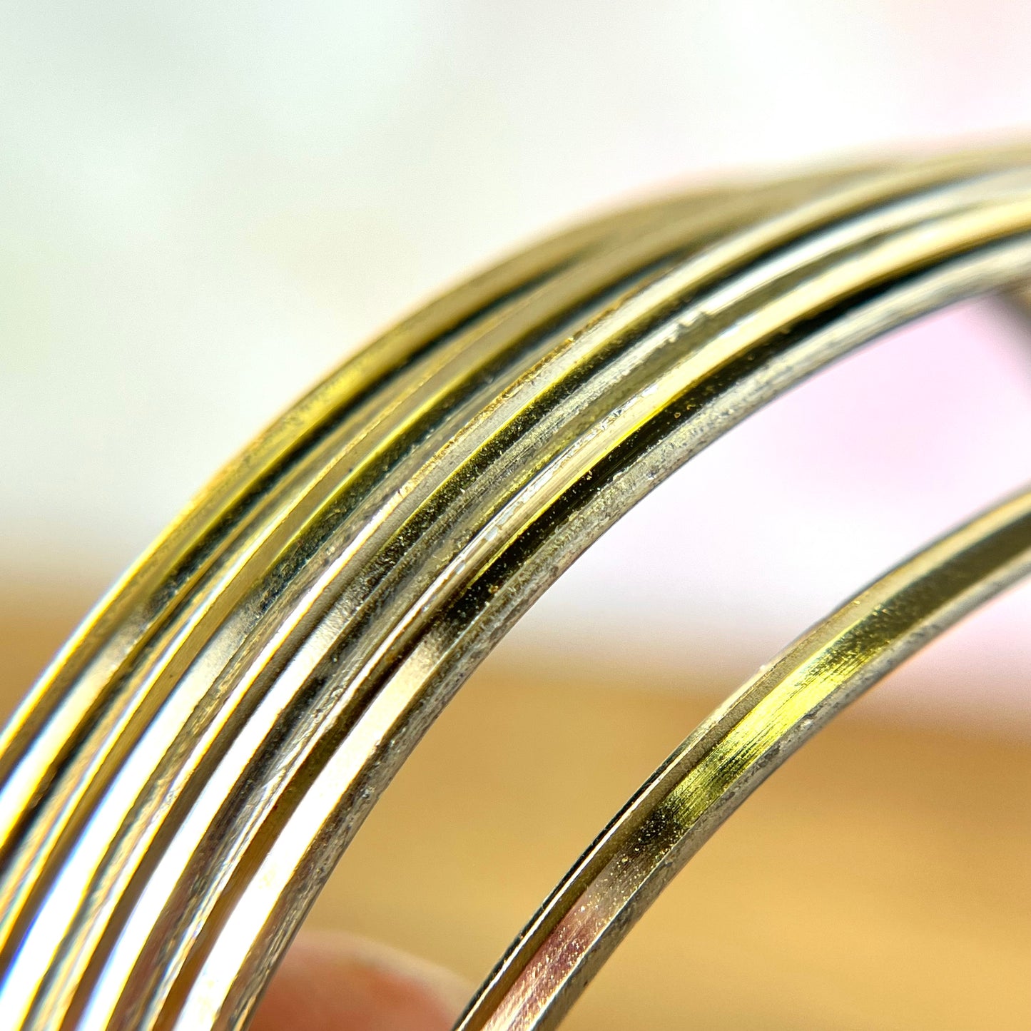 Vintage Mixed Metal Sparkly Bracelet Stack with 13 Bangles