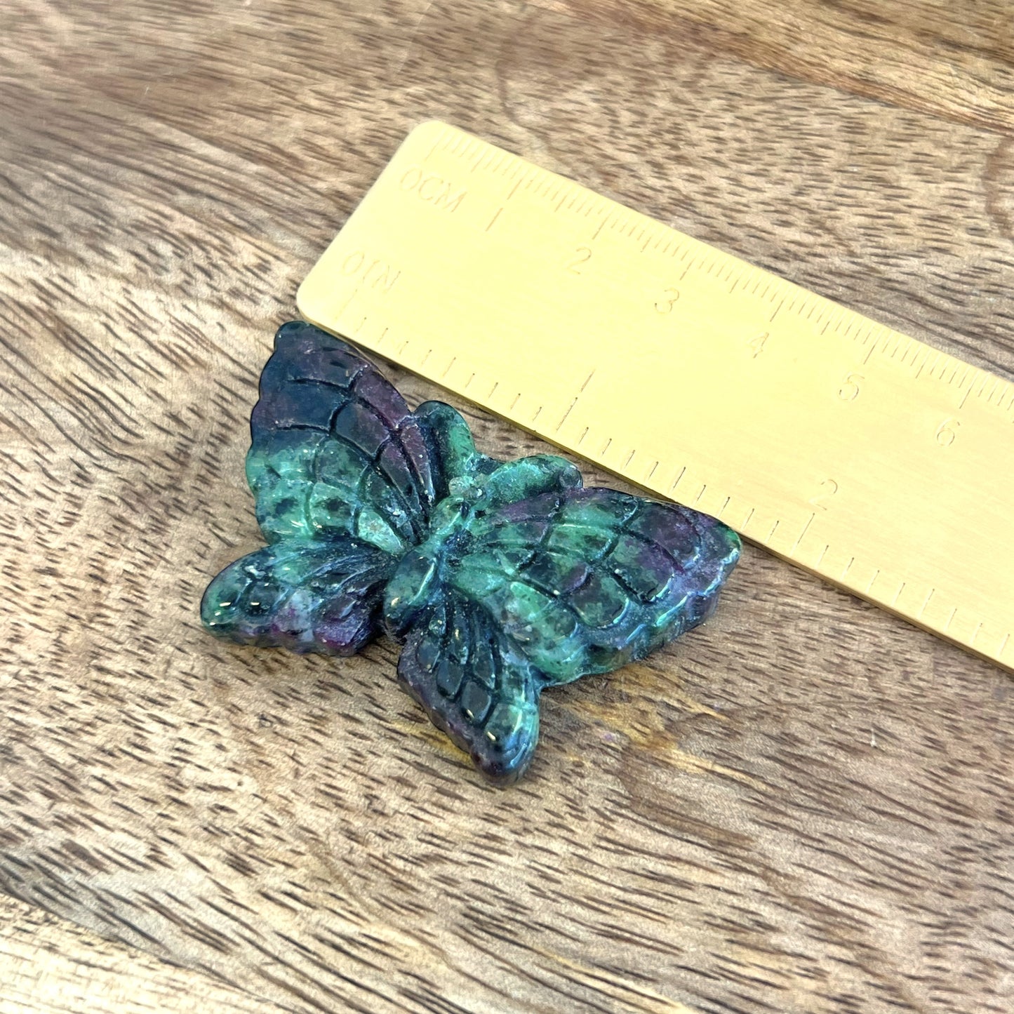 Ruby in Zoisite Butterfly Carved Crystal Cabochon