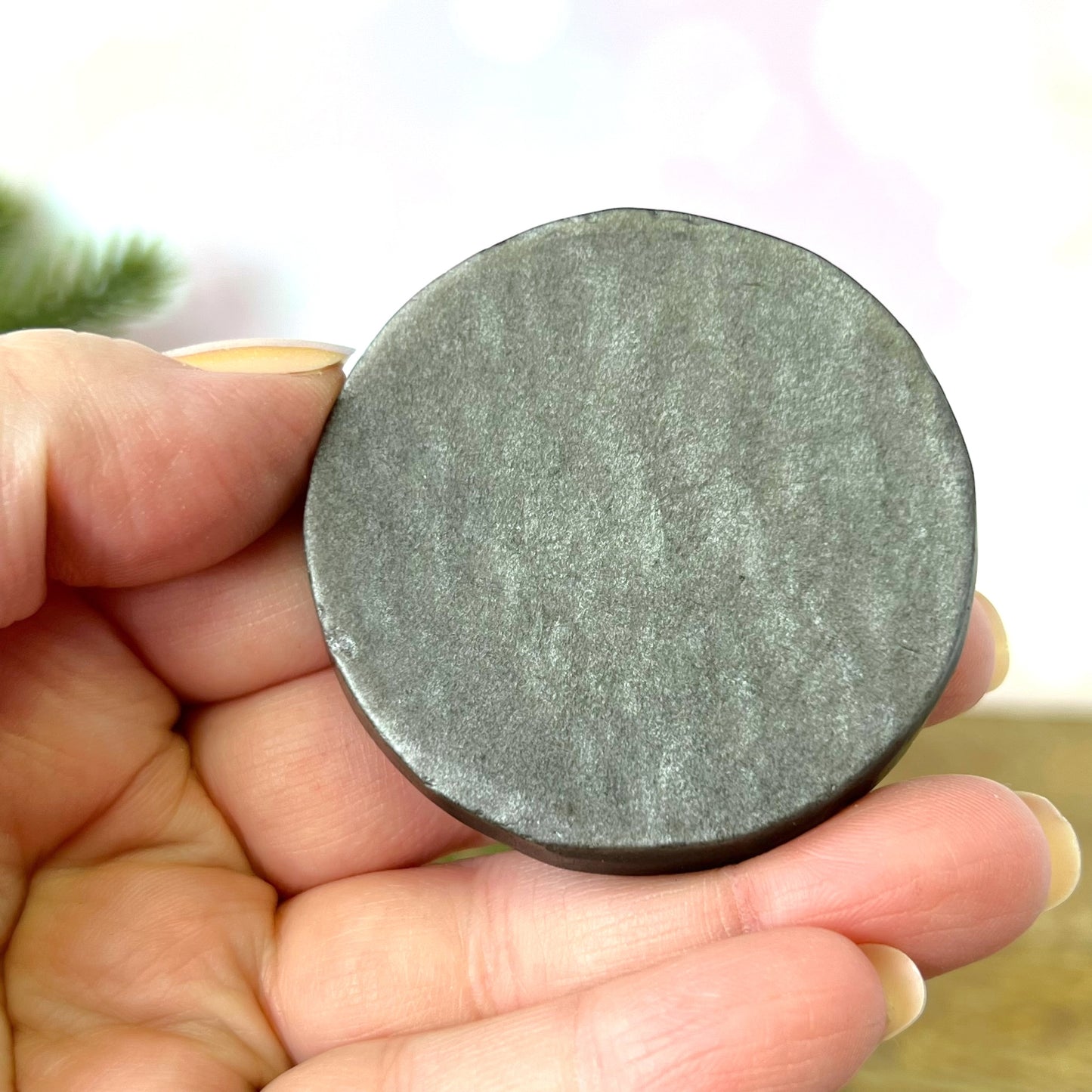Silver Sheen Obsidian Skeleton Hand Carved Cabochon