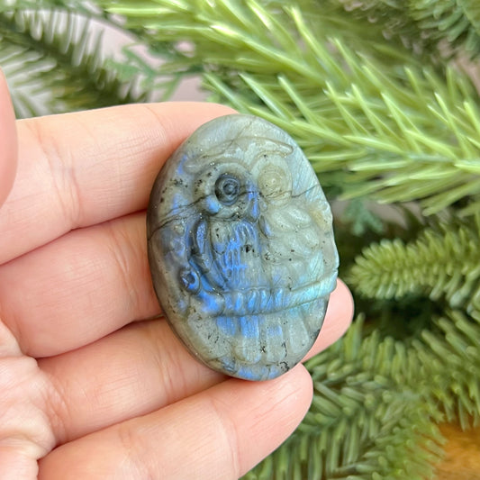 Labradorite Owl Carved Cabochon