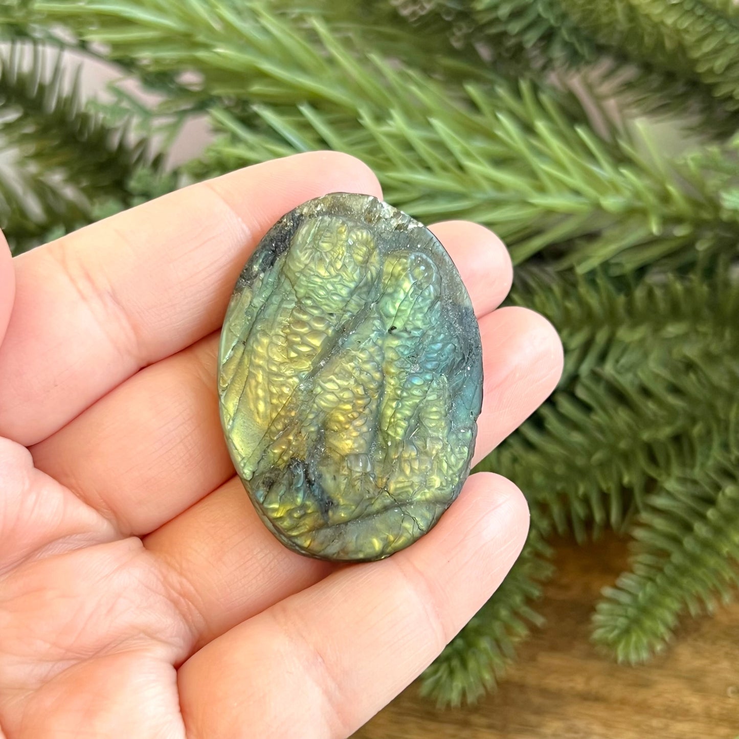 Labradorite Owl Carved Cabochon