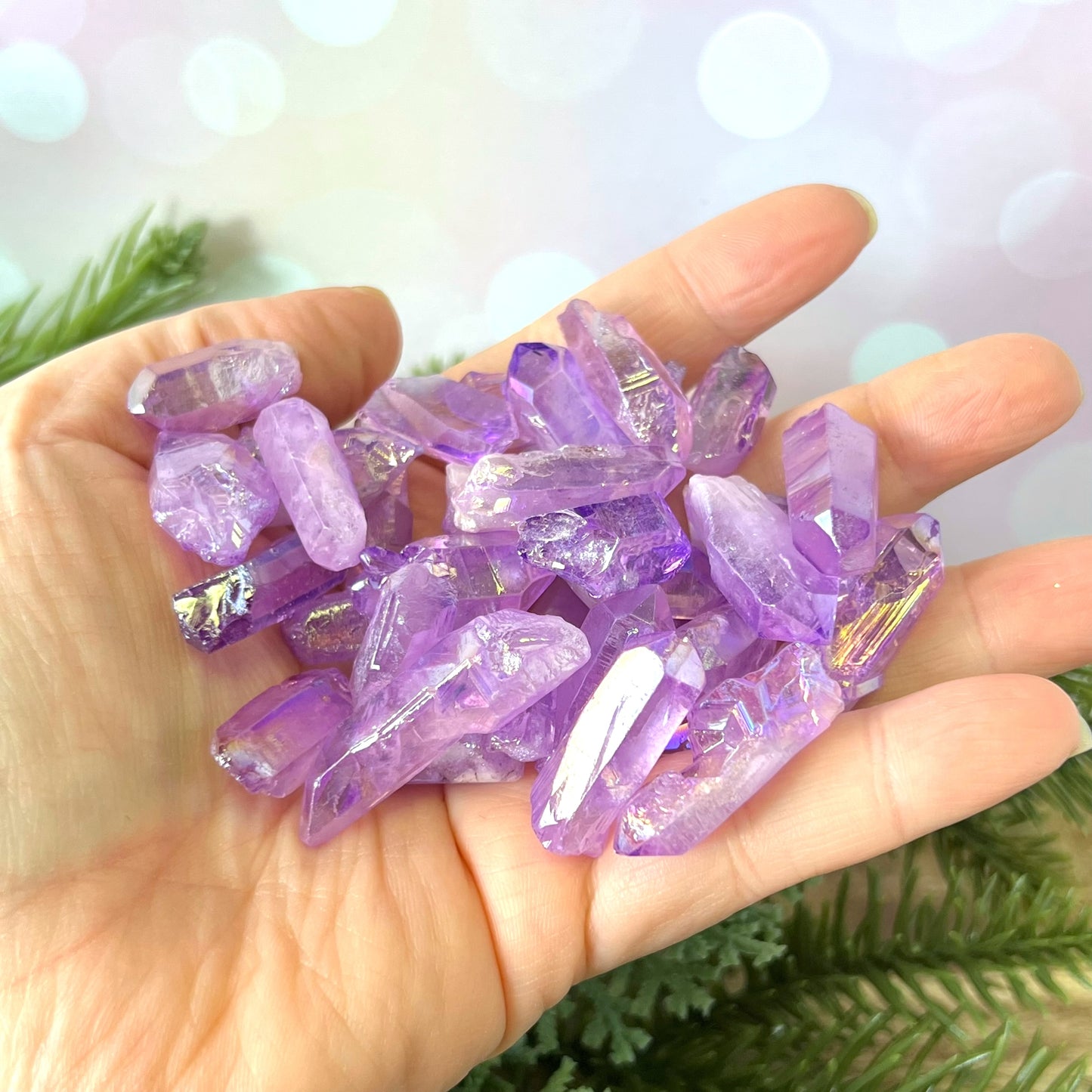 Purple Aura Quartz Crystal Point