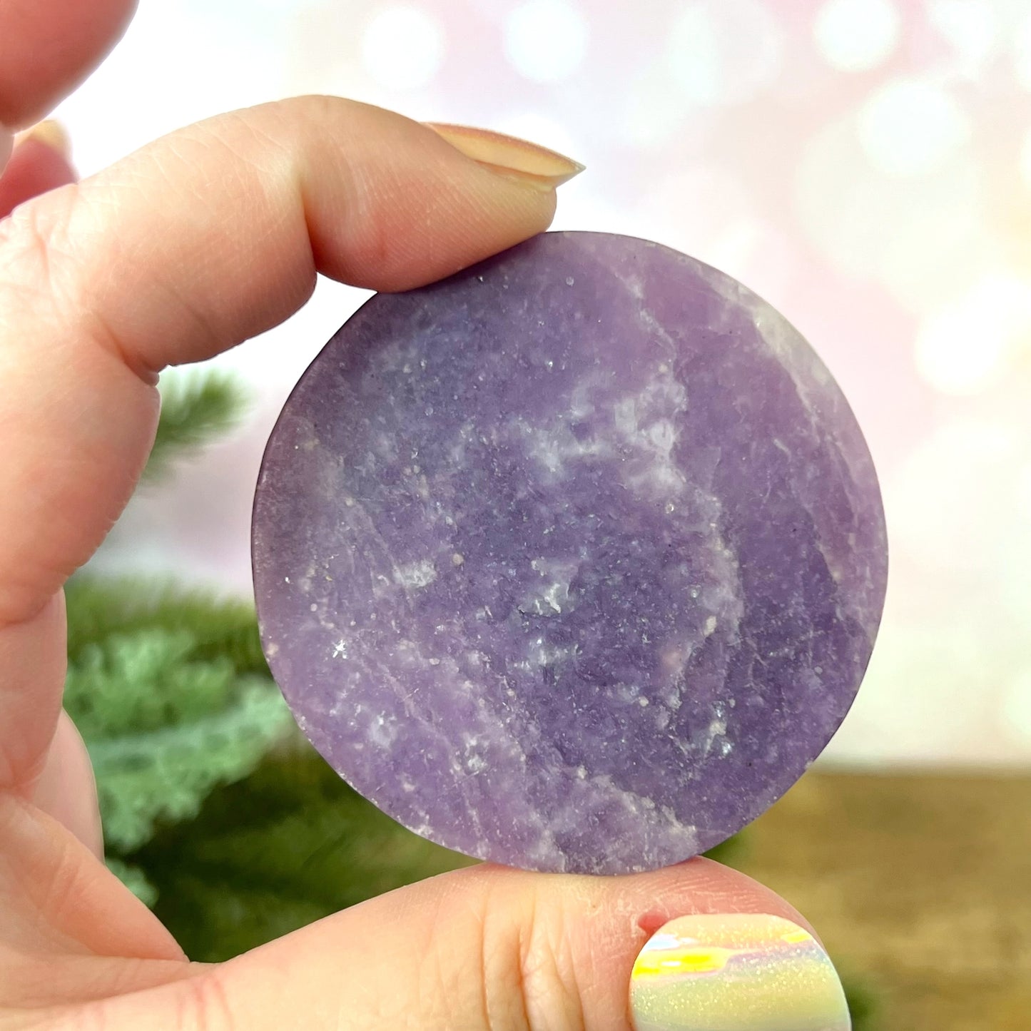 Lepidolite Skeleton Hand Carved Crystal Cabochon