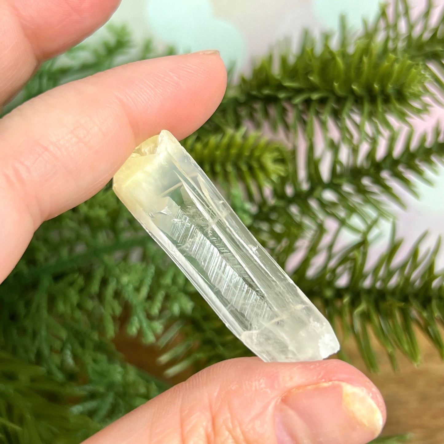 Mango Quartz Crystal Point with Halloysite Inclusions