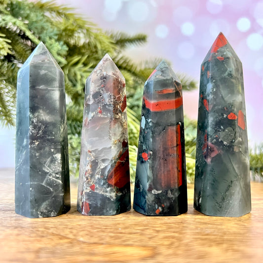 African Bloodstone Crystal Tower - Multiple Sizes