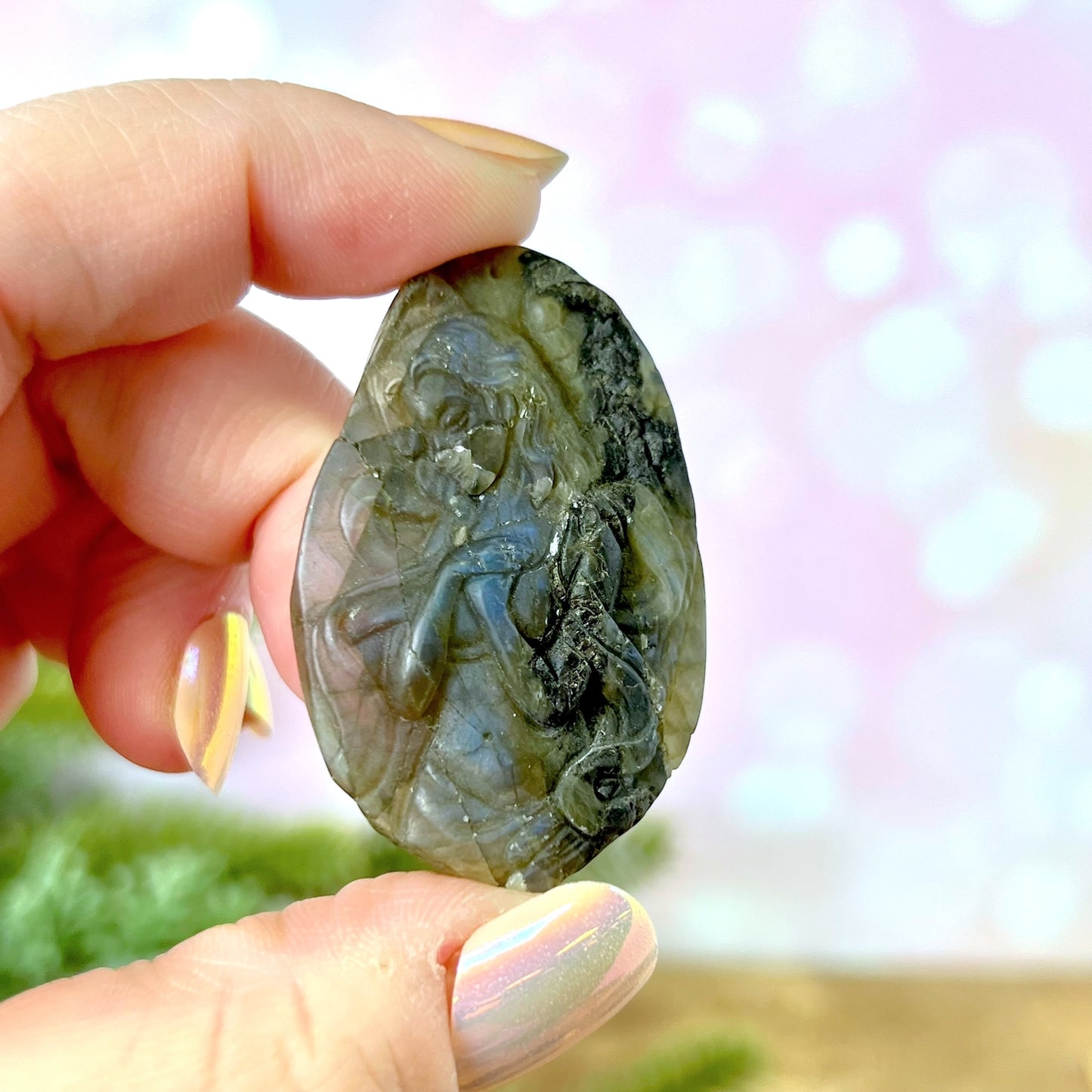 Labradorite Angel Carved Crystal Cabochon