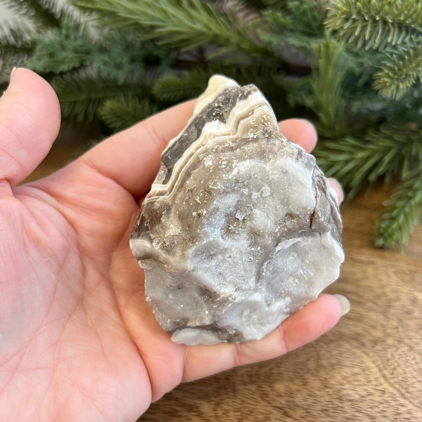 Zebra Calcite Yellow & Gray Natural Raw Crystal