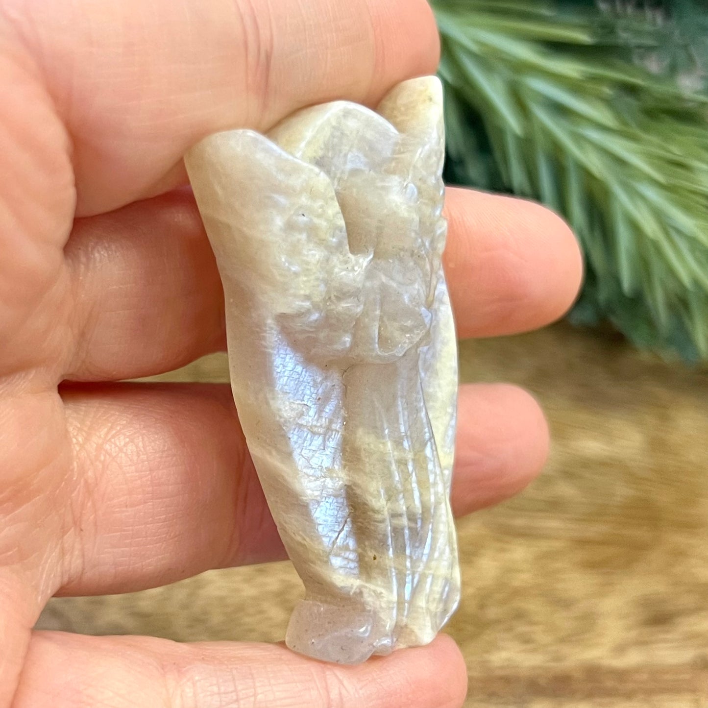 Angel Belomorite Sunstone in Moonstone Carved Cabochon