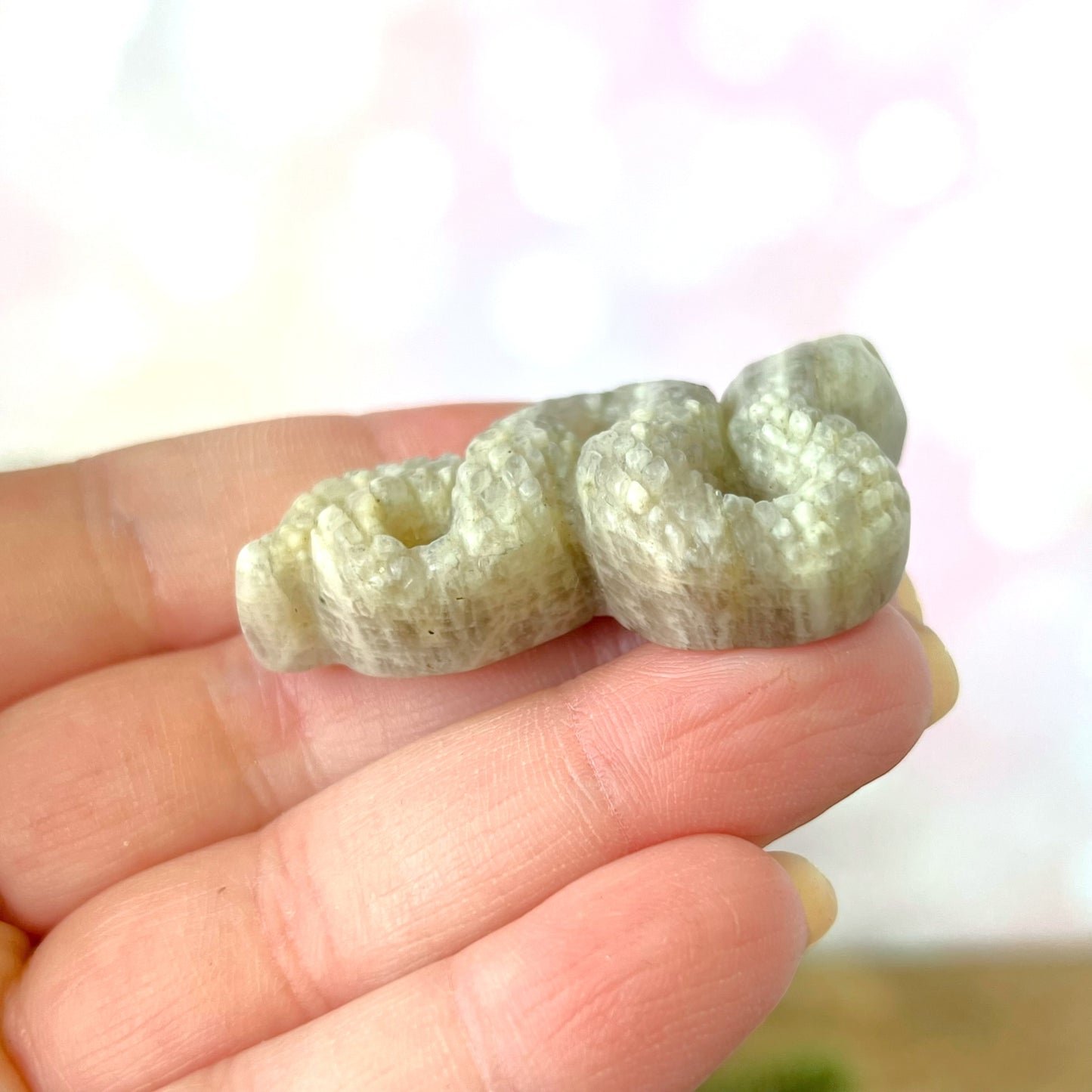Belomorite Snake Carved Crystal Cabochon