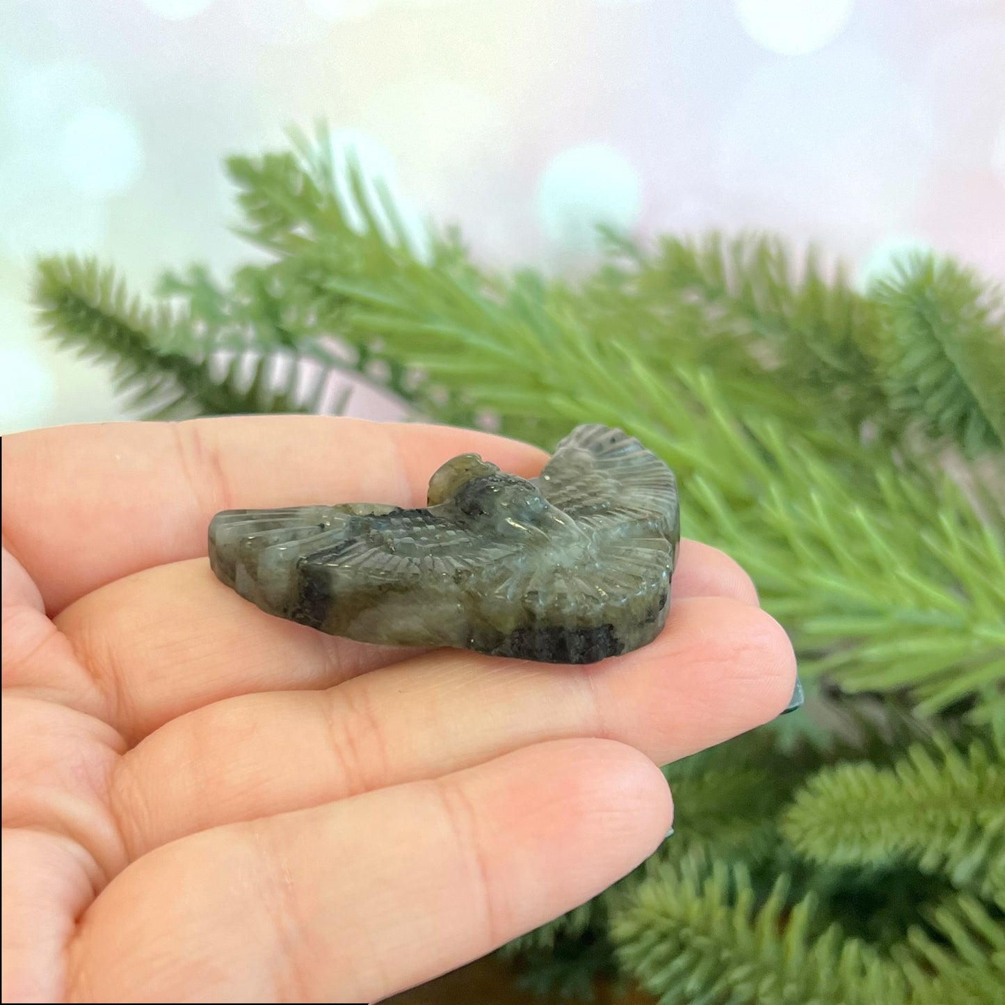 Labradorite Owl Carved Crystal Cabochon