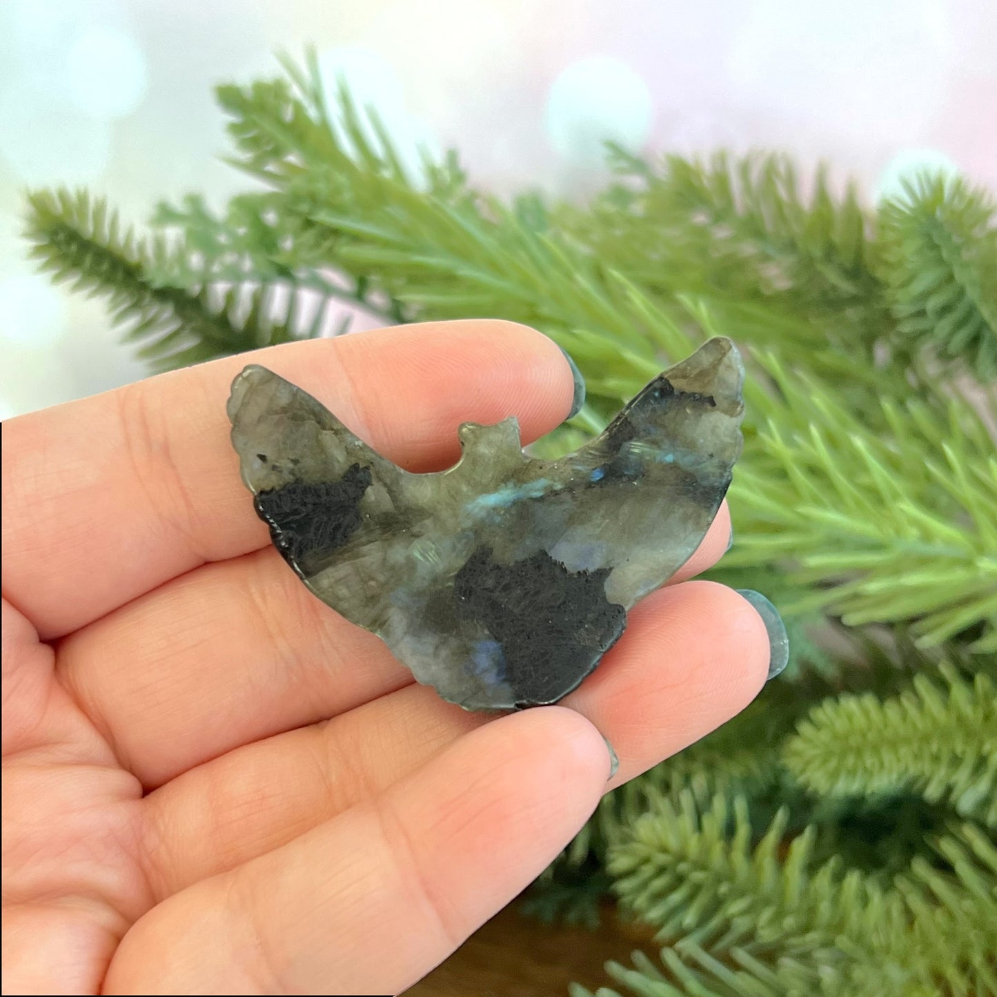Labradorite Owl Carved Crystal Cabochon
