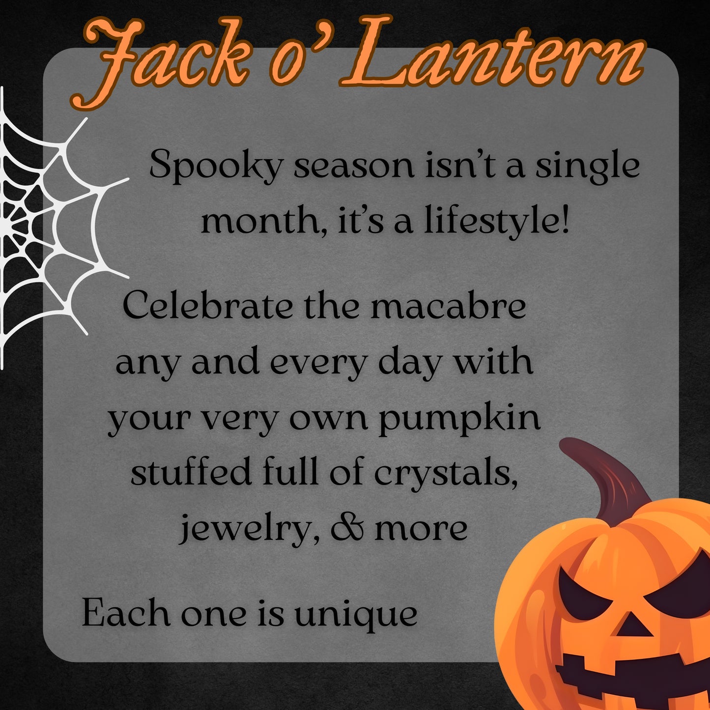 Jack O Lantern Mini Pumpkin Stuffed with Crystals & Halloween Goodies