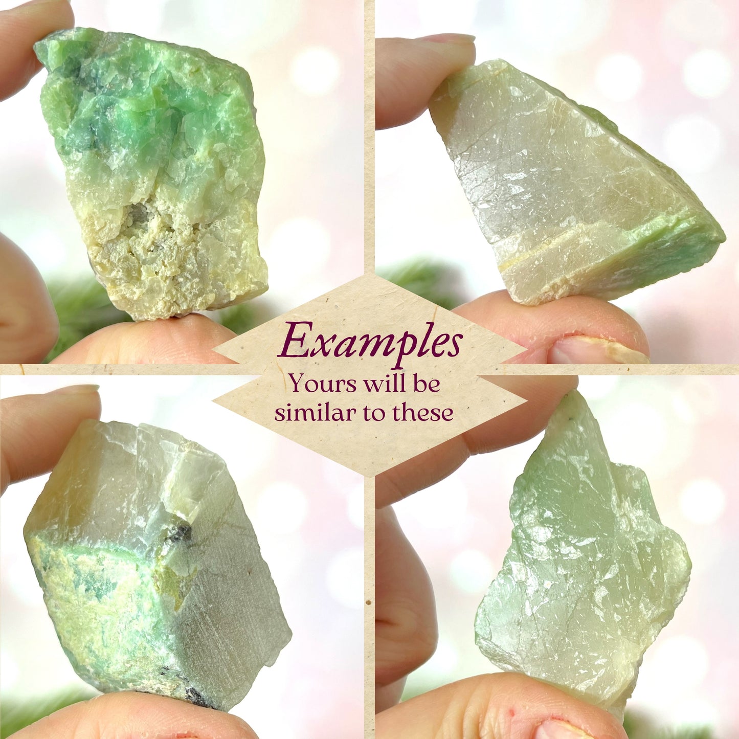 Garnierite Green Moonstone Raw Stone - Multiple Sizes - You get 1
