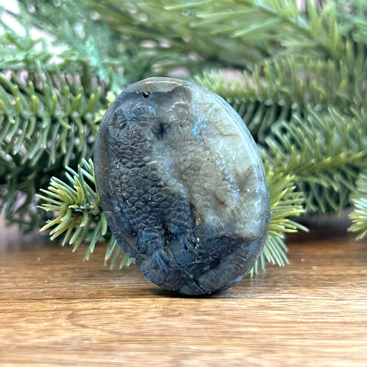 Labradorite Owl Carved Cabochon
