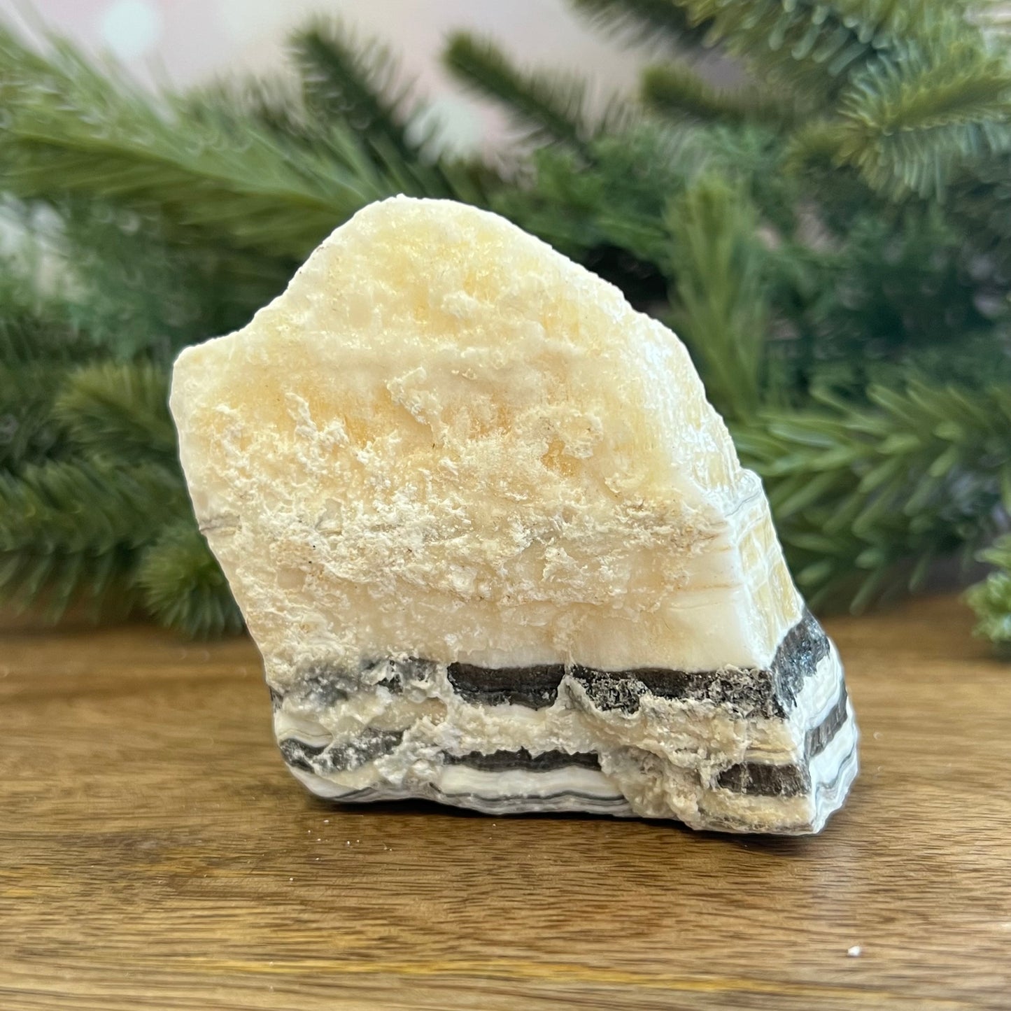 Zebra Calcite Yellow & Gray Natural Raw Crystal