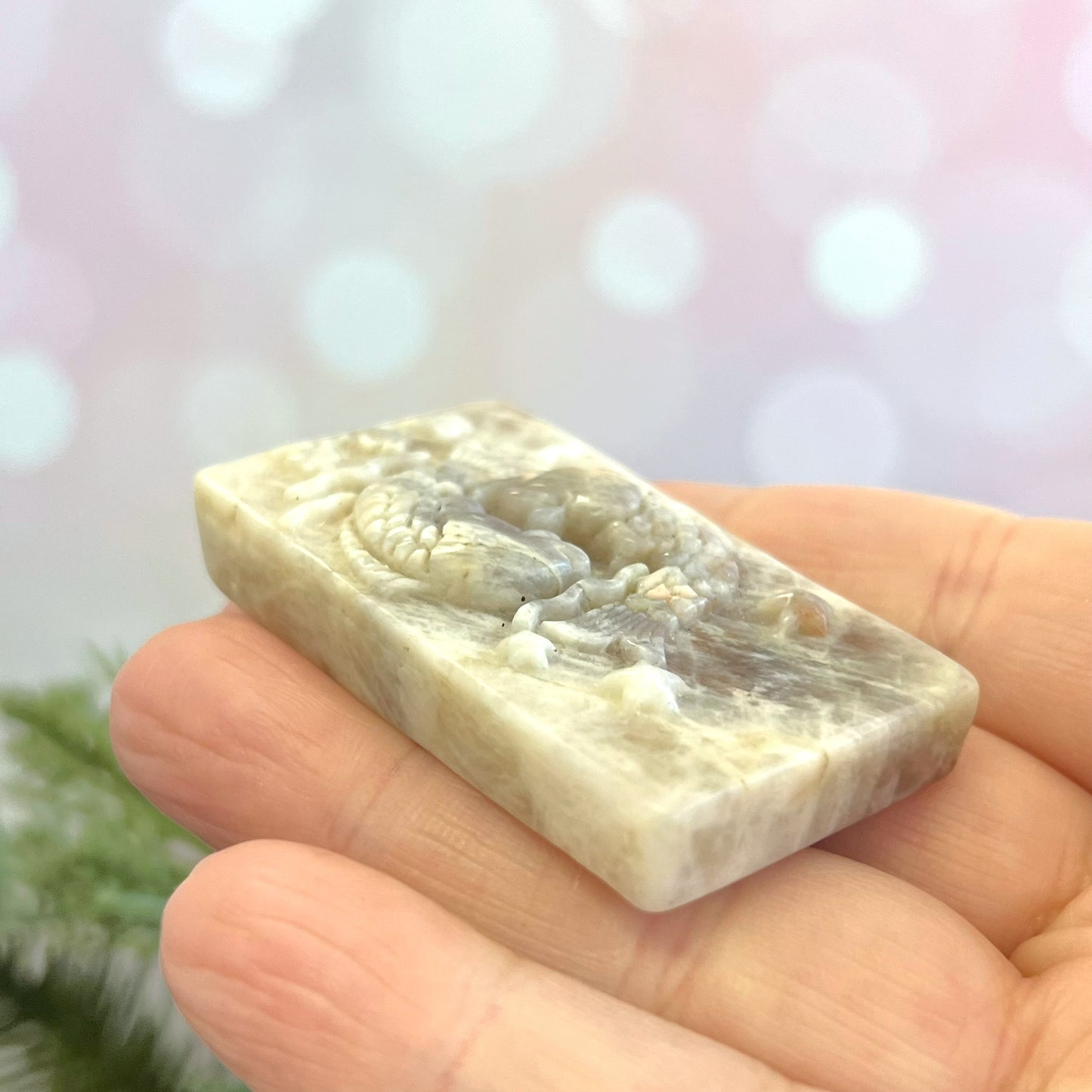 Belomorite Pisces Carved Crystal Cabochon