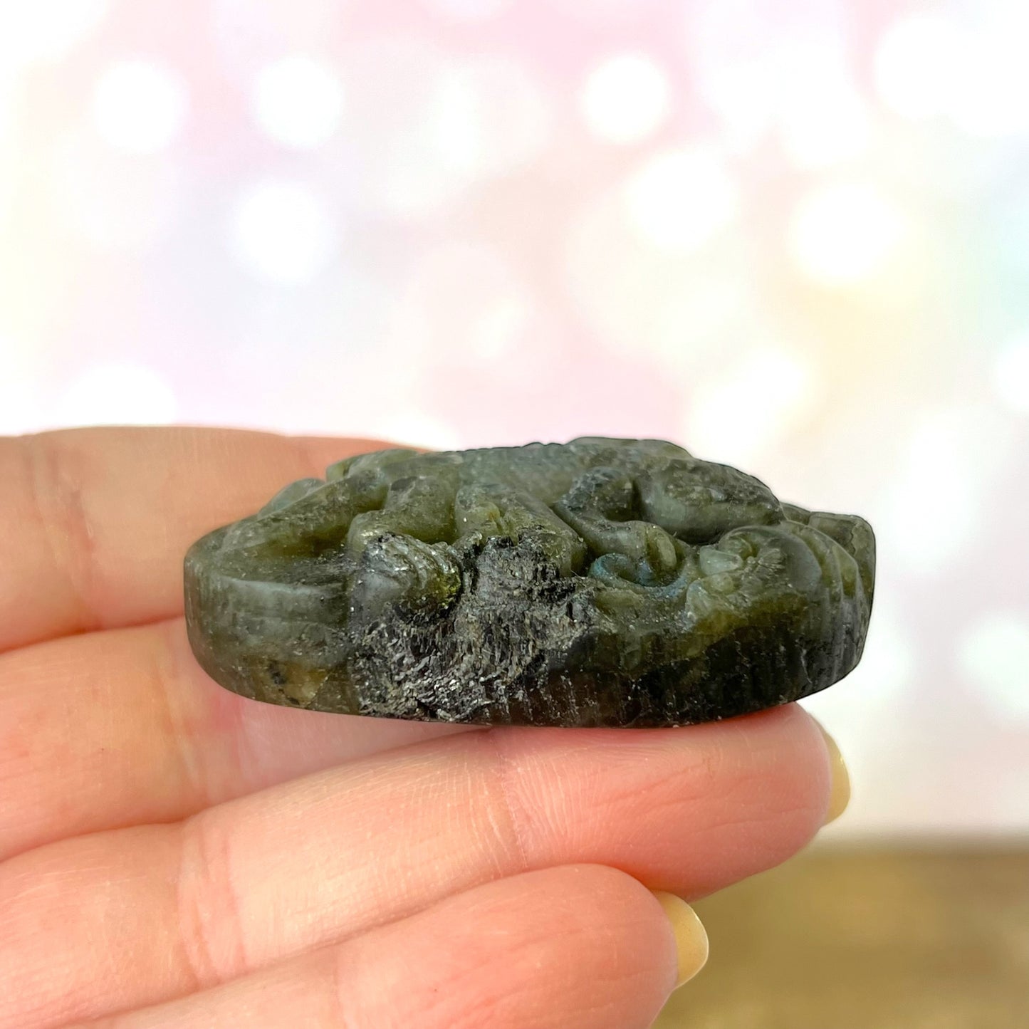 Labradorite Iguana Lizard Carved Cabochon