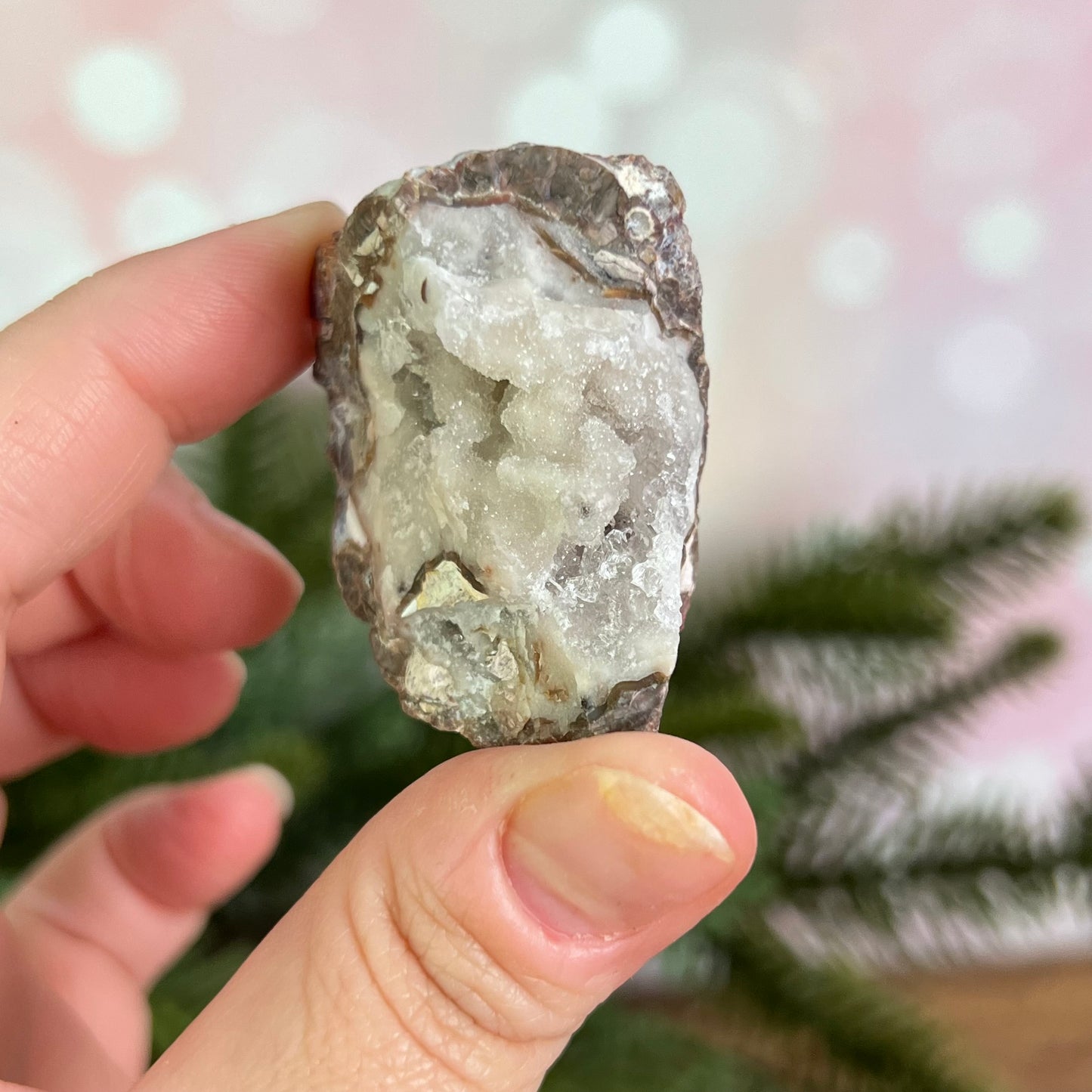 Red Quartz & Agate Geode Crystal Piece