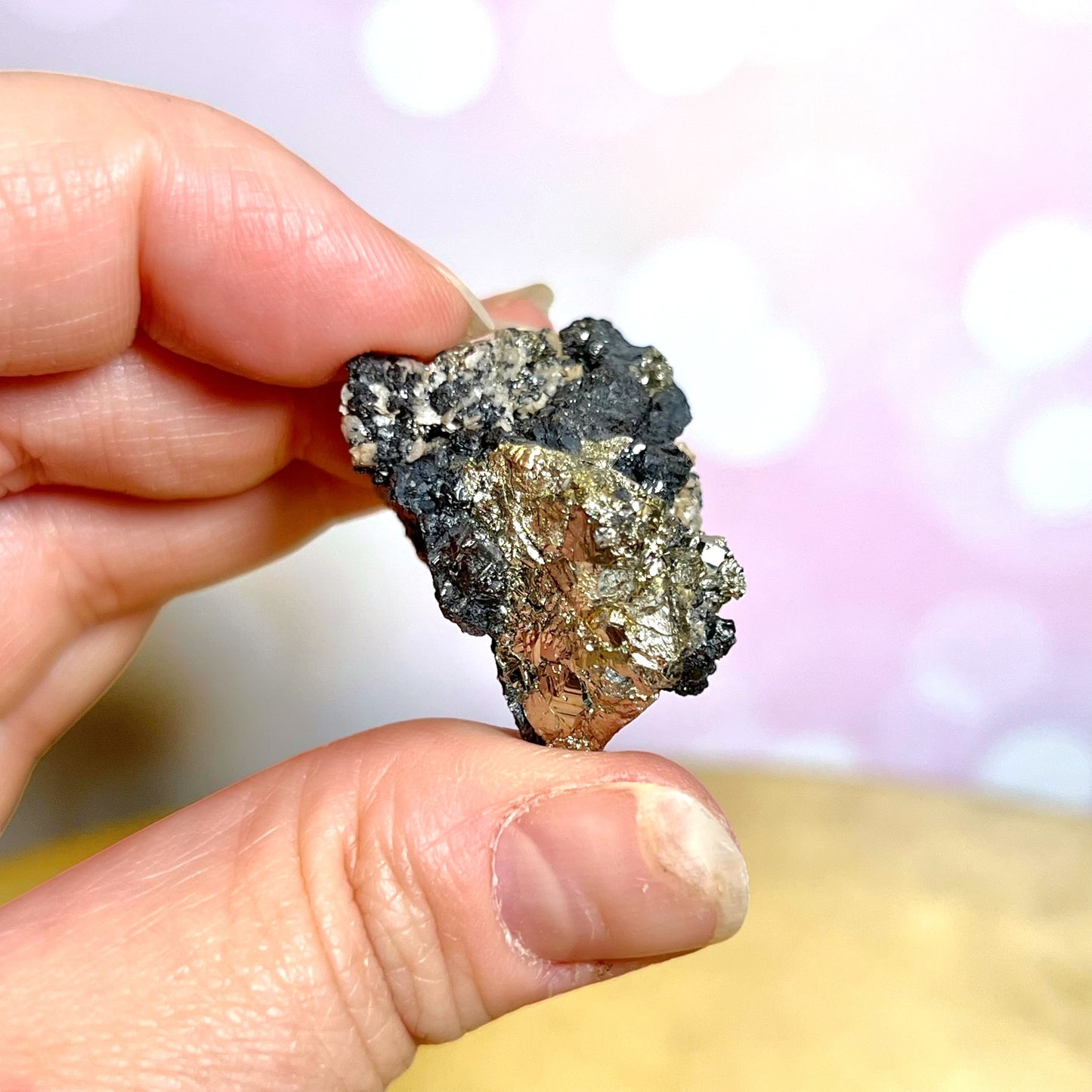 Pyrite & Galena on Sphalerite Crystal Mineral Specimen