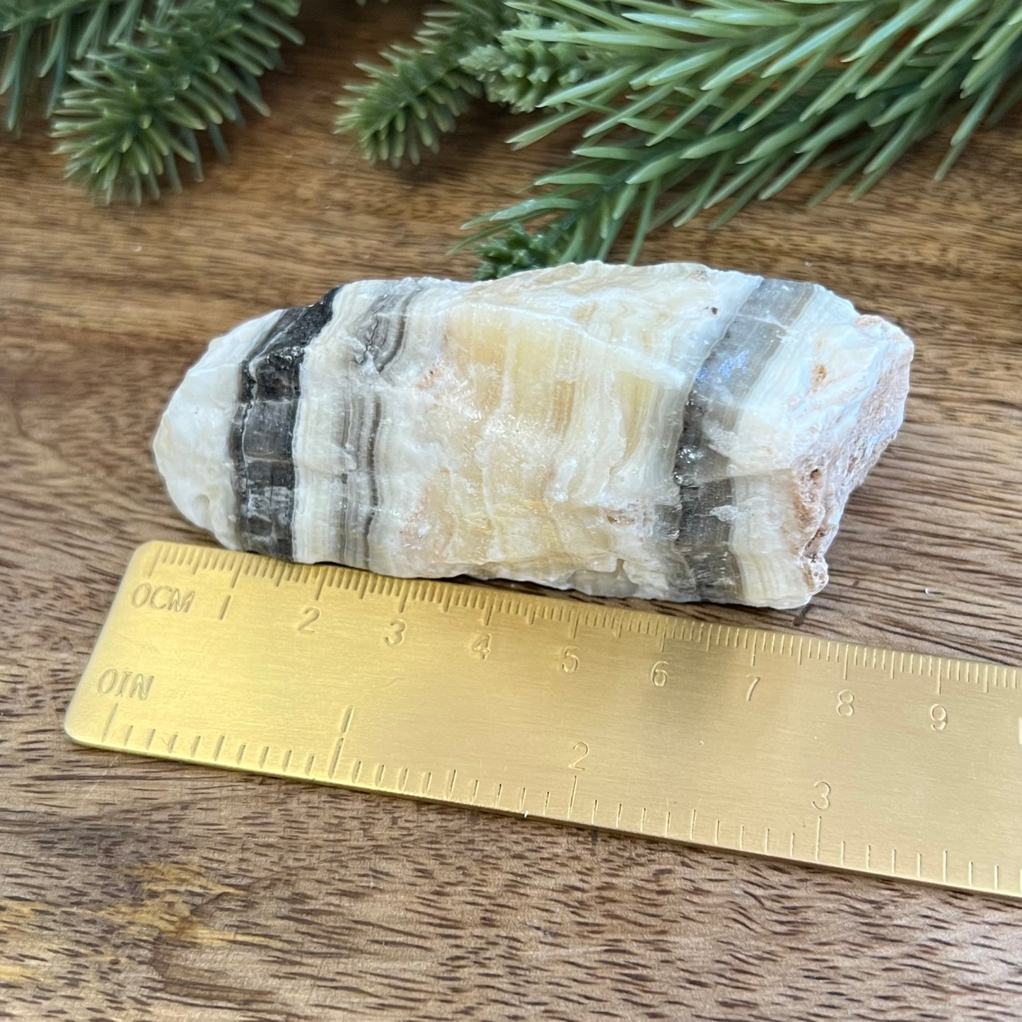 Zebra Calcite Yellow & Gray Natural Raw Crystal
