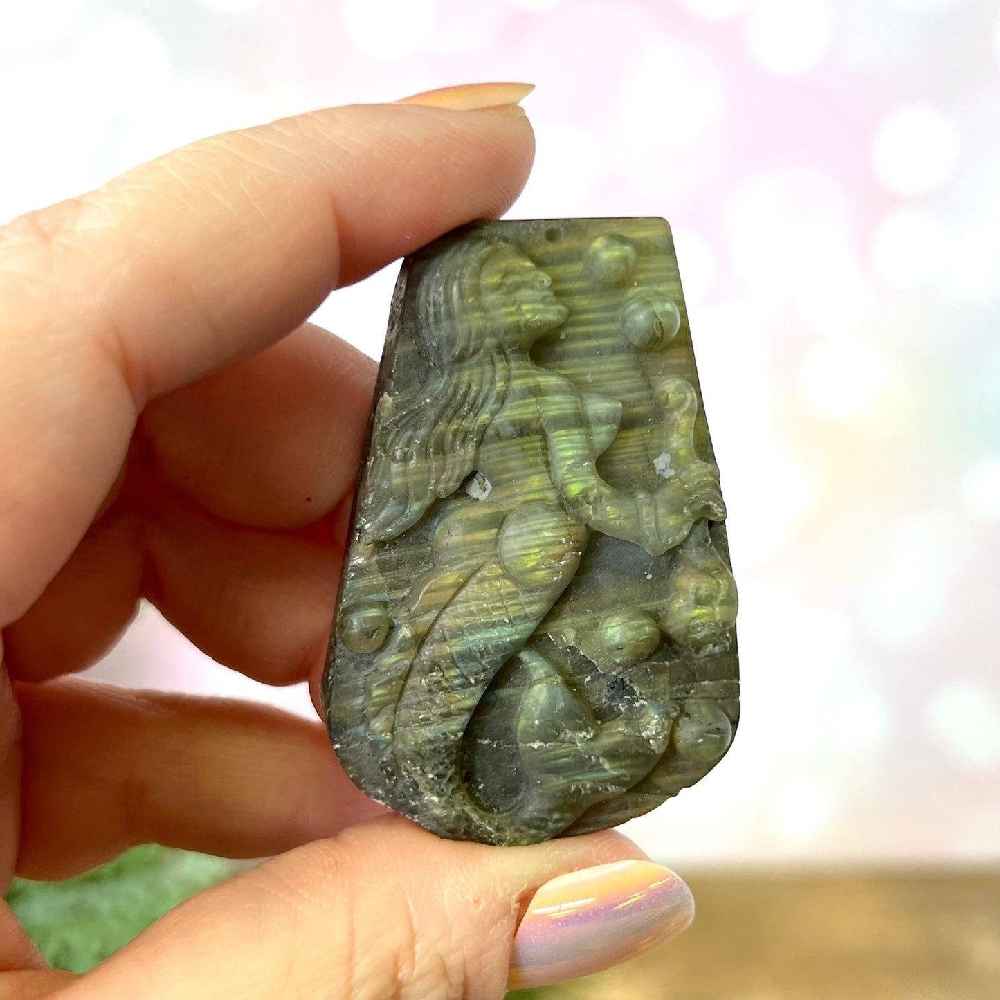 Labradorite Mermaid Carved Cabochon