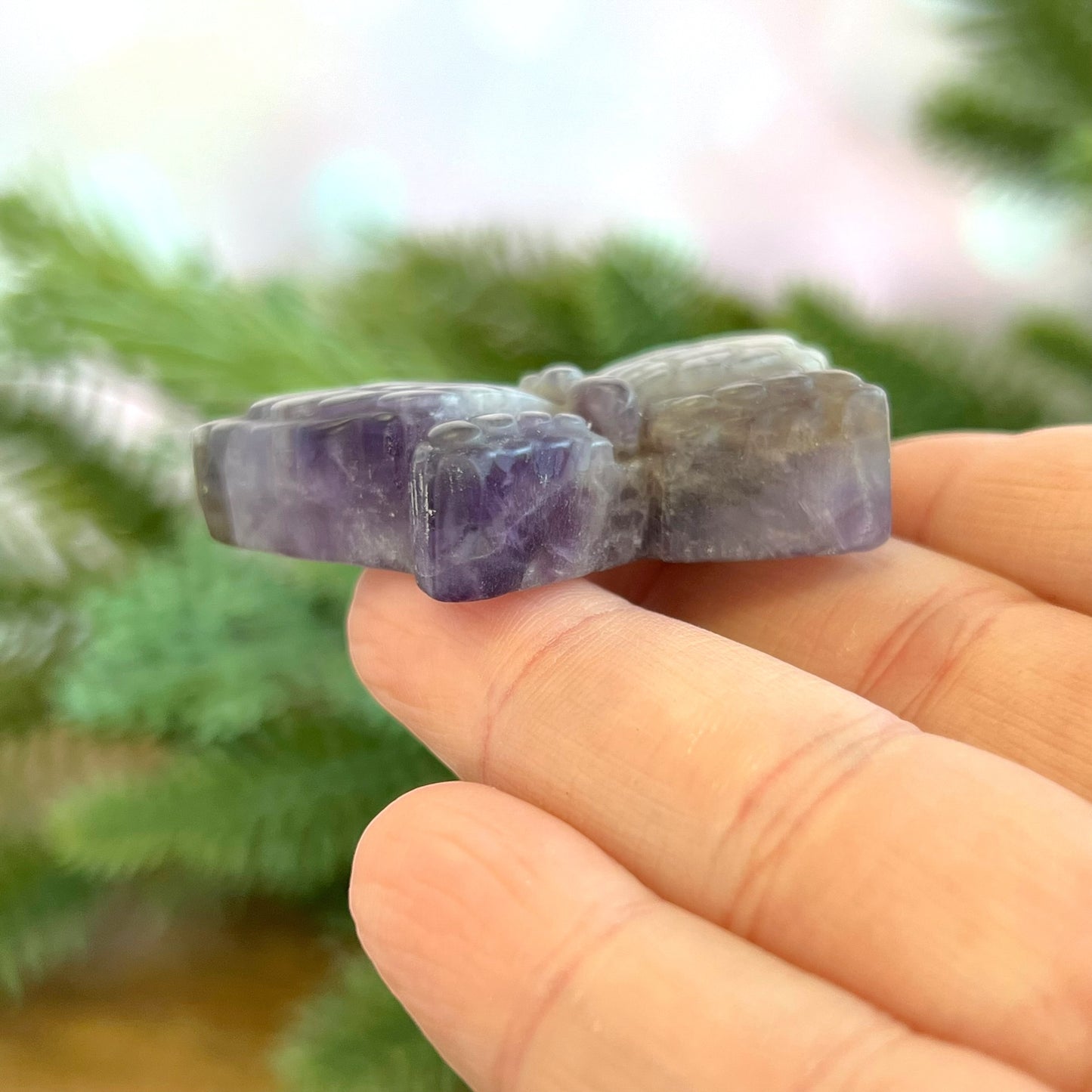 Amethyst Butterfly Carved Crystal Cabochon