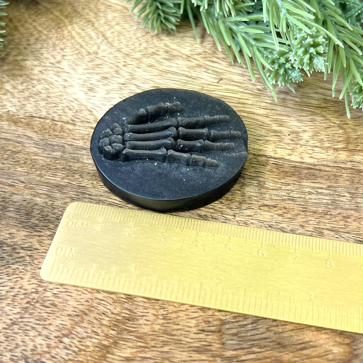 Silver Sheen Obsidian Skeleton Hand Carved Cabochon